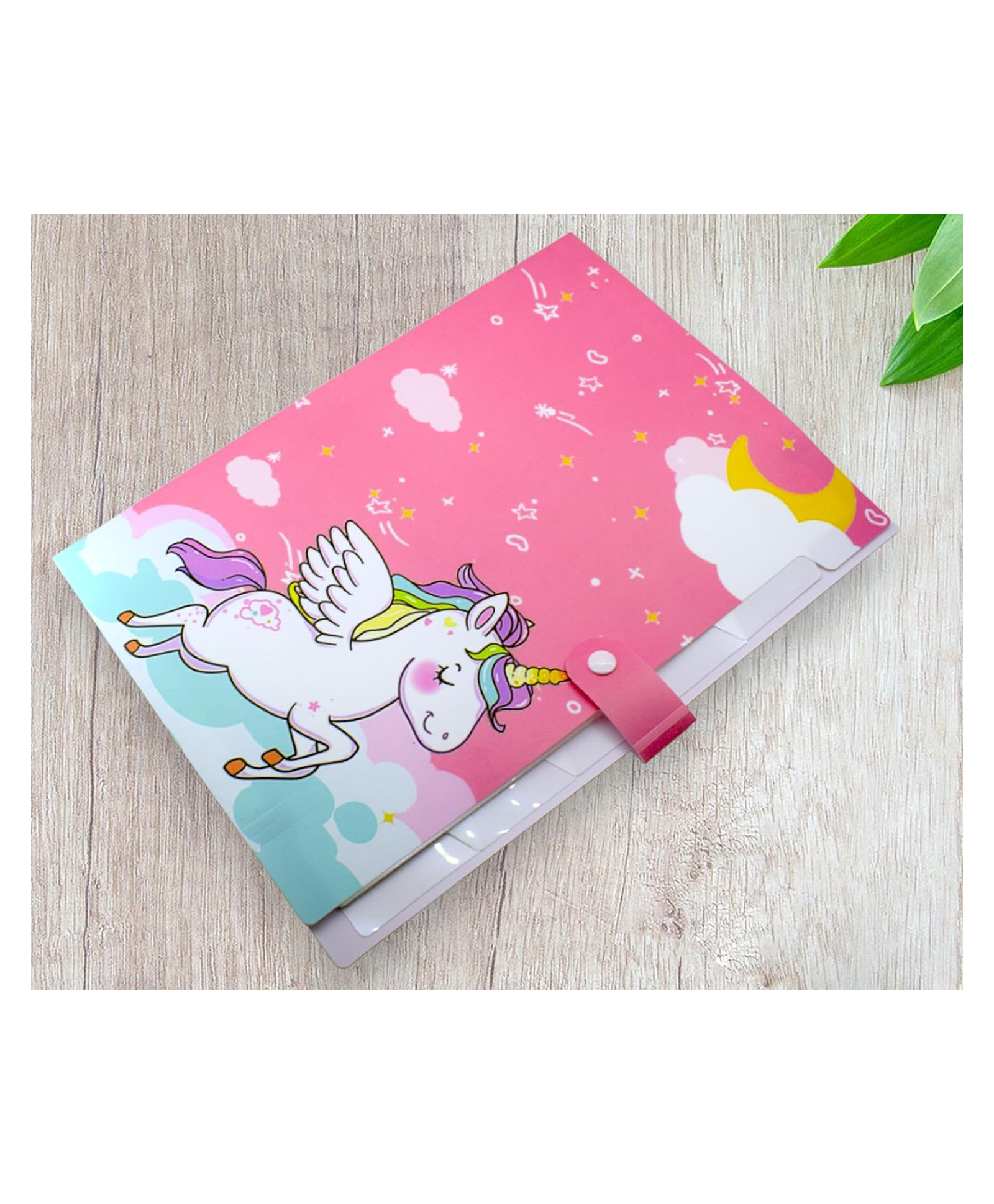 New Pinch UnicornTheme File Folder with Button LockCertificates Holder with 5 Pockets, Office Documents File, Expandable Folders, Travel File Organizer (pack of 1)(color may vary )-image-5