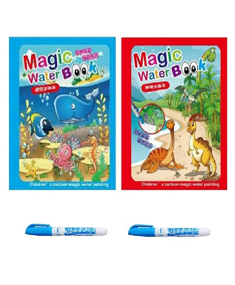 New Pinch Reusable Magic Water Quick Dry Book Learning Toy Doodle and Scribble with Magic Doodle Pen - Pack of 2(Print as per availability)-image-42