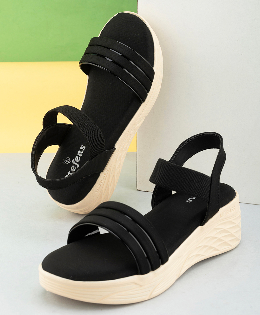 Stefens Solid Sandals - Black-image-5