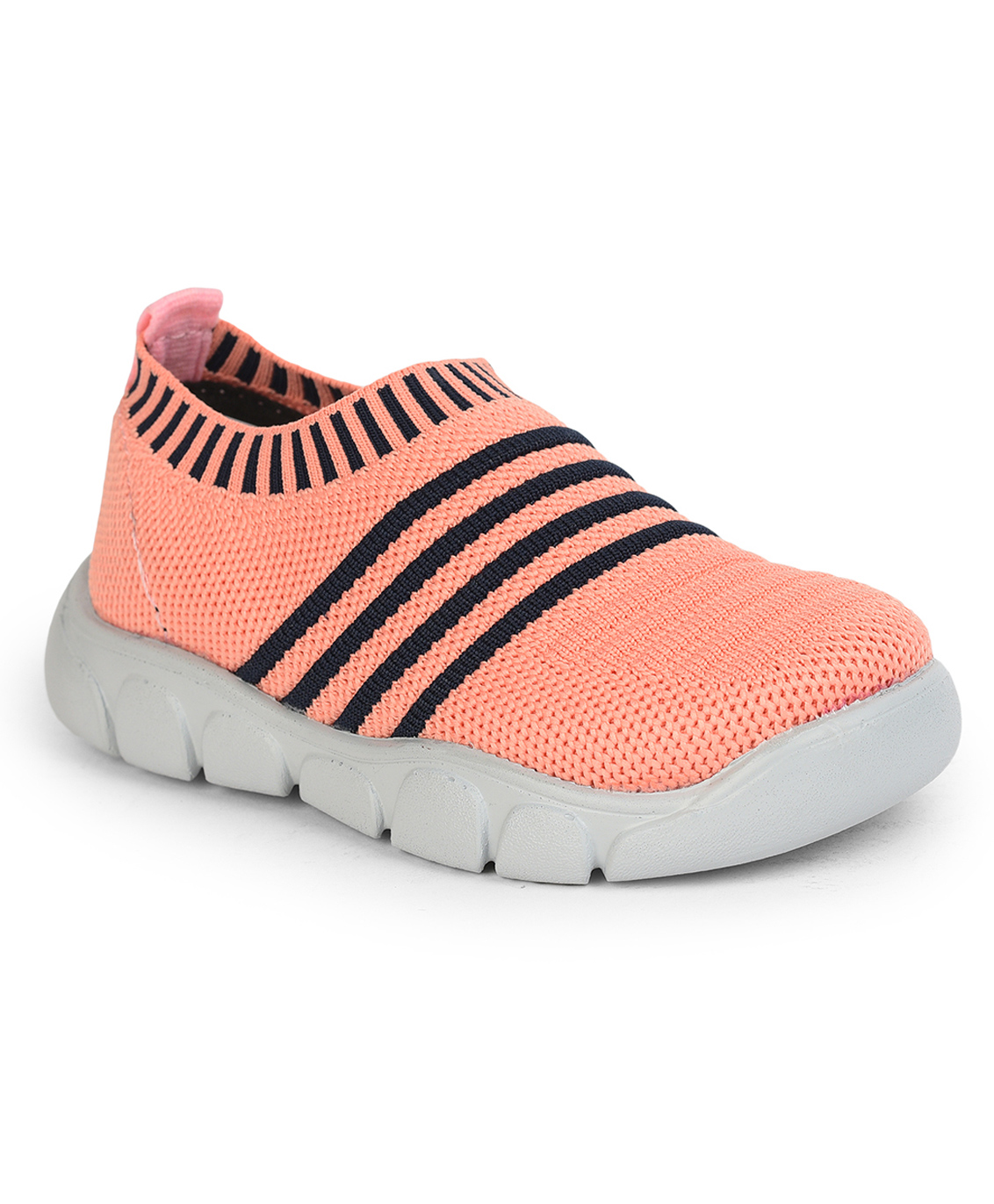LIBERTY Mesh DetailedStriped Slip On Shoes - Peach-image-22