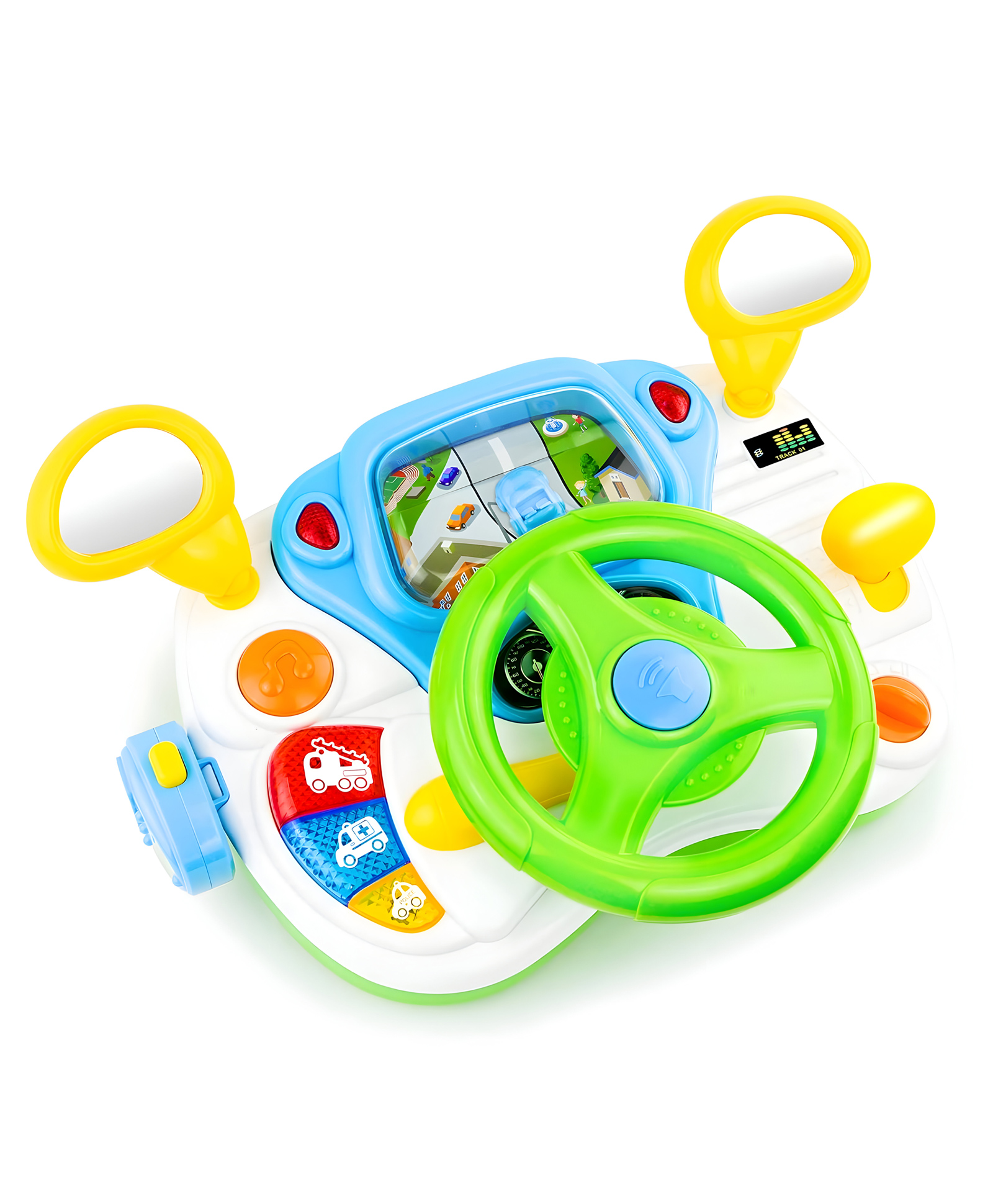 NEGOCIO Steering Wheel Toys for Girls Boys - Baby Car Toys with Light and Music, Simulation Driving Learning Educational Toys-PACK OF 1-COLOR MAY VARY-picture-11