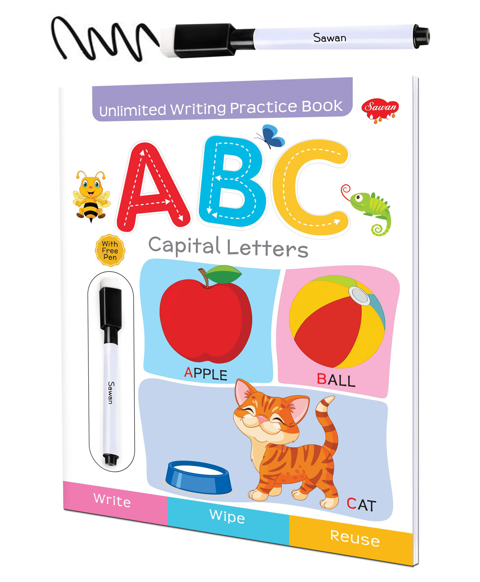 Reusable Wipe and Clean Book ABC Capital Letters - English-image-9