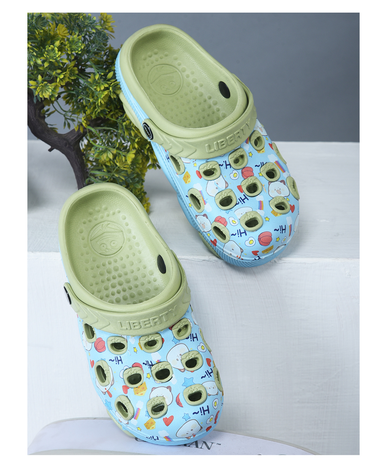 LIBERTY Animal Detailed Slip On Clogs - Sky Blue-picture-22