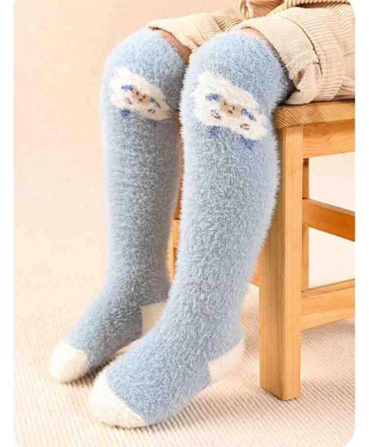 Kidofash Fur Animal Print Socks-LBlue-picture-10