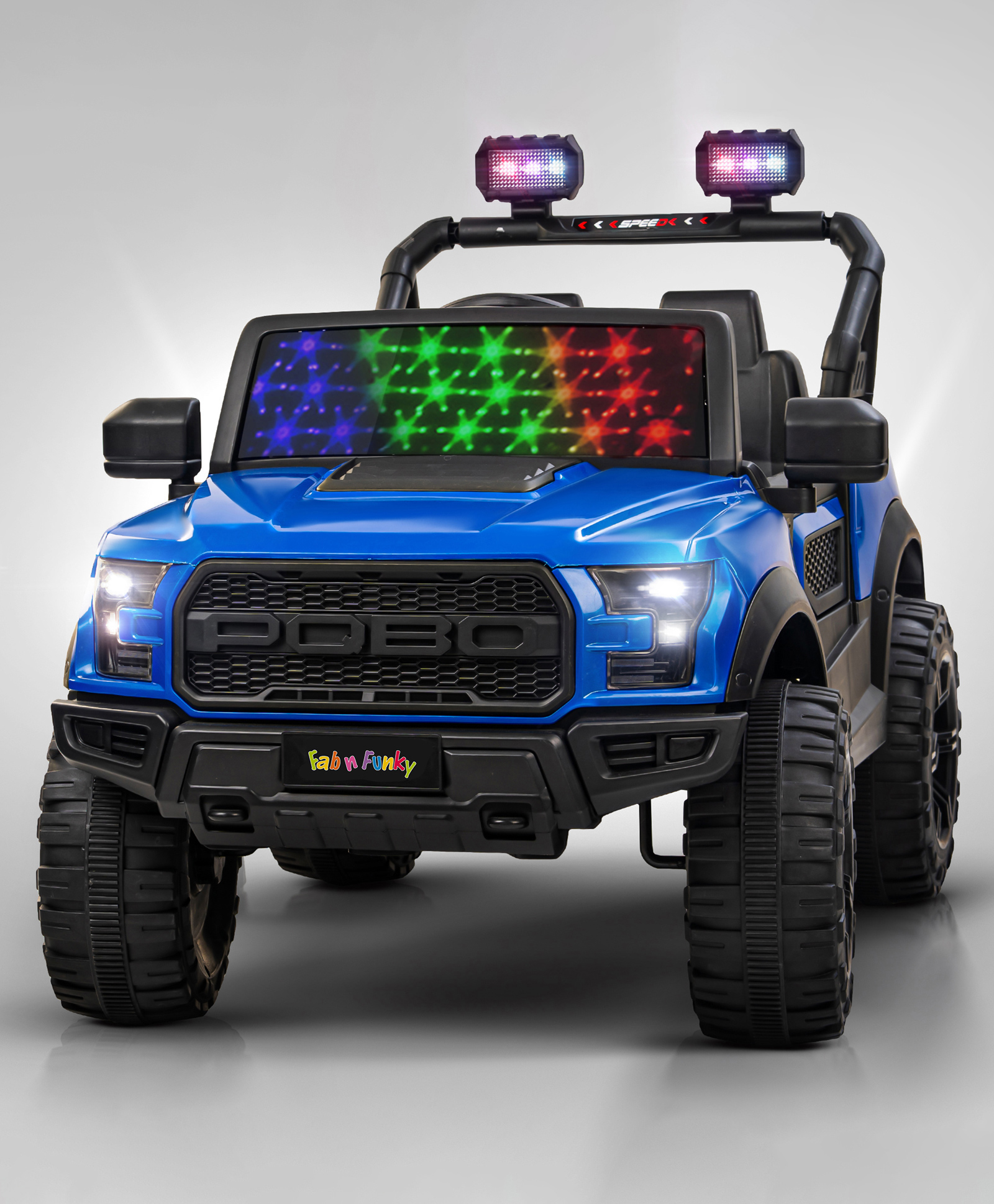 Pobo Ride On Battery Operated Jeep With Music And Lights - Blue-image-24