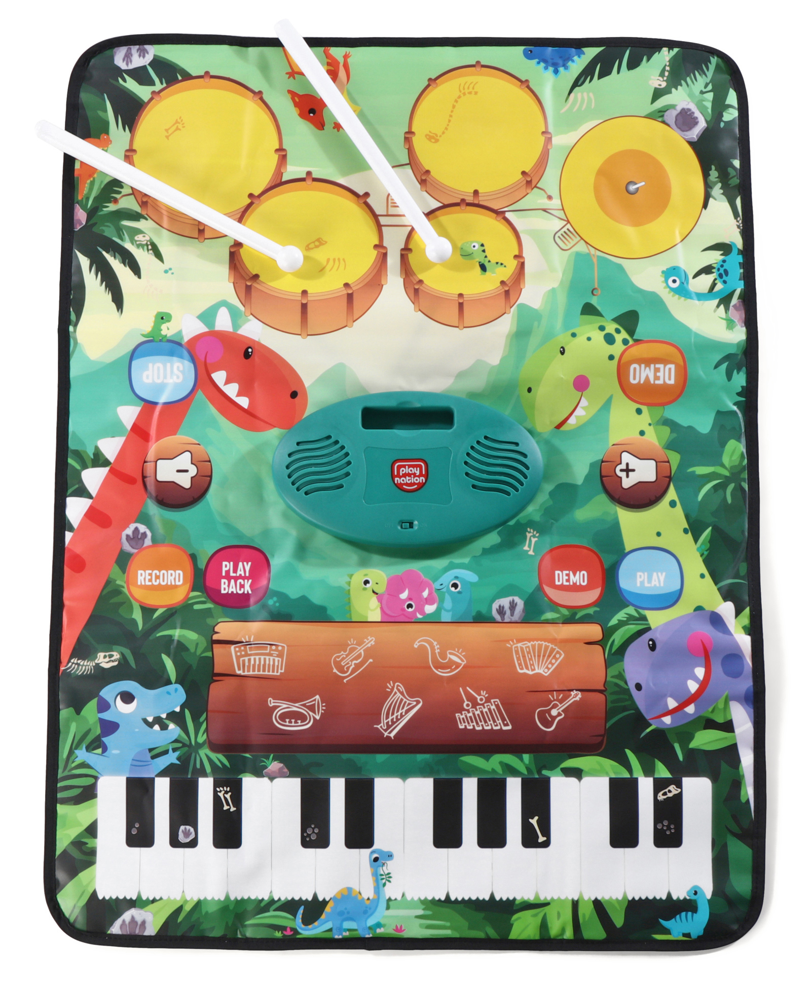 Play Nation 9 in 1 Musical Dino Play Mat - Multicolor-image-41