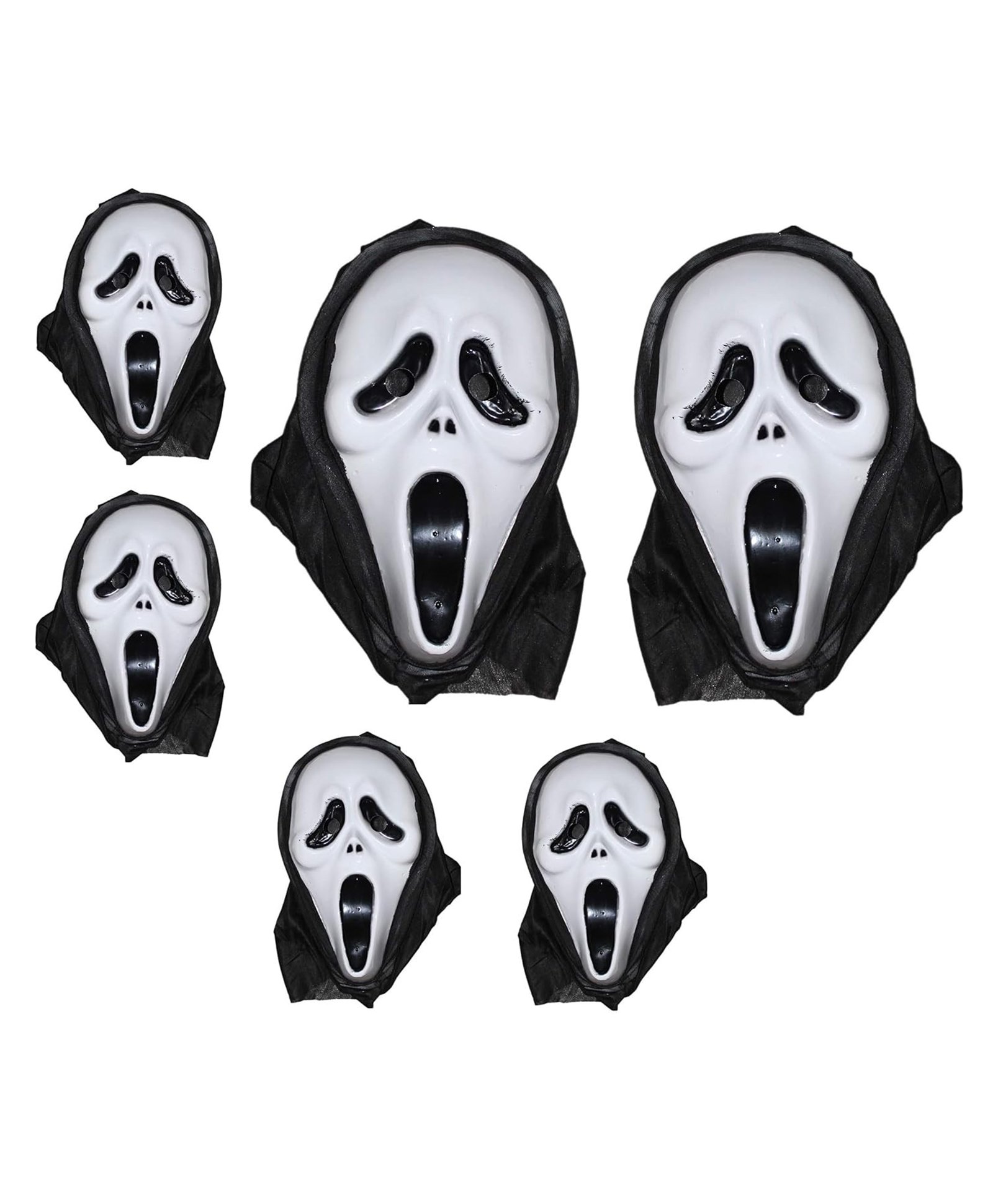 Kaku Fancy Dresses Set Of 6 Halloween Theme Horror Face Ghost Masks - Multi Colour-picture-15