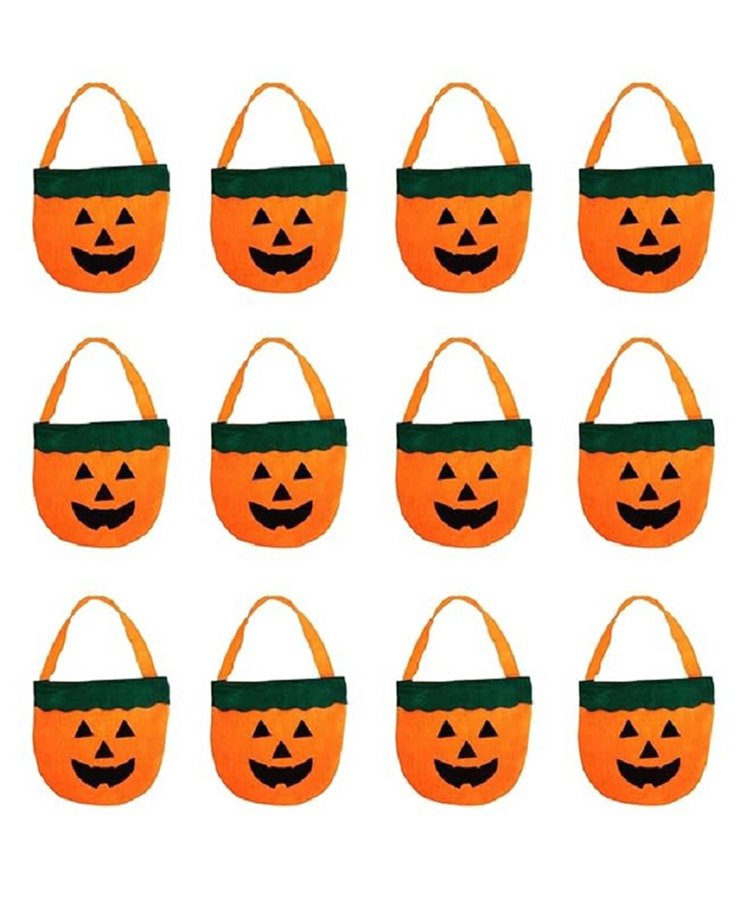 Kaku Fancy Dresses Pack Of 12 Halloween Theme Pumpkin Basket - Orange-image-45