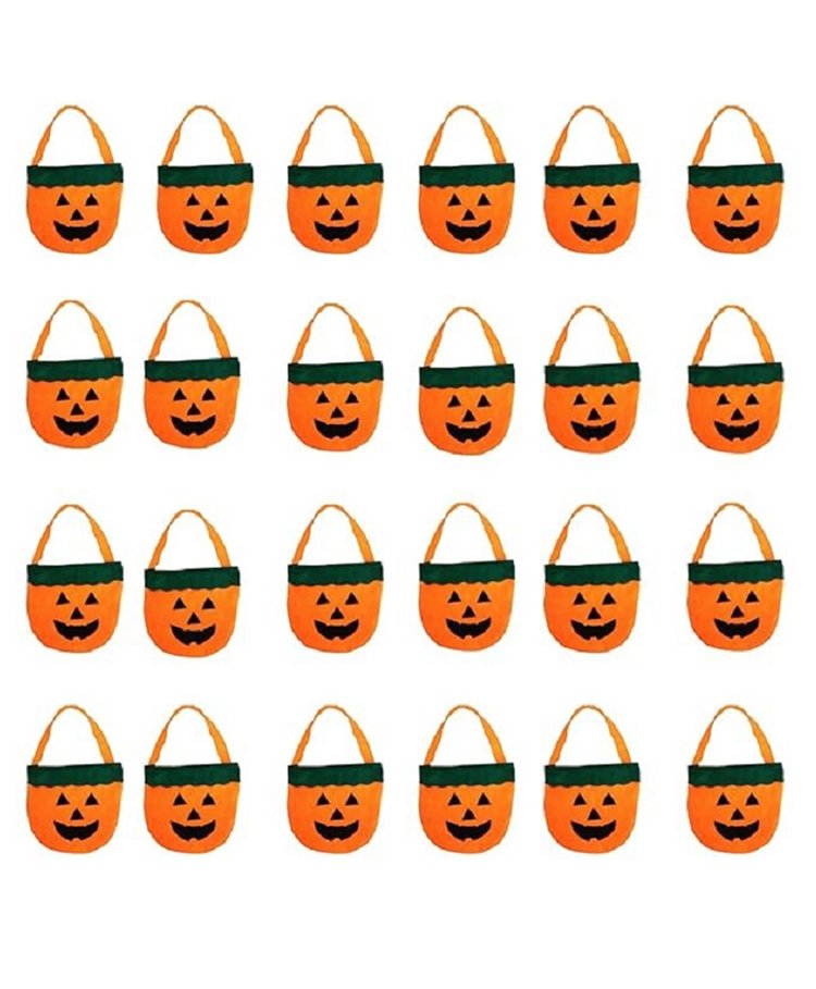 Kaku Fancy Dresses Pack Of 24 Halloween Theme Pumpkin Basket - Orange-image-46