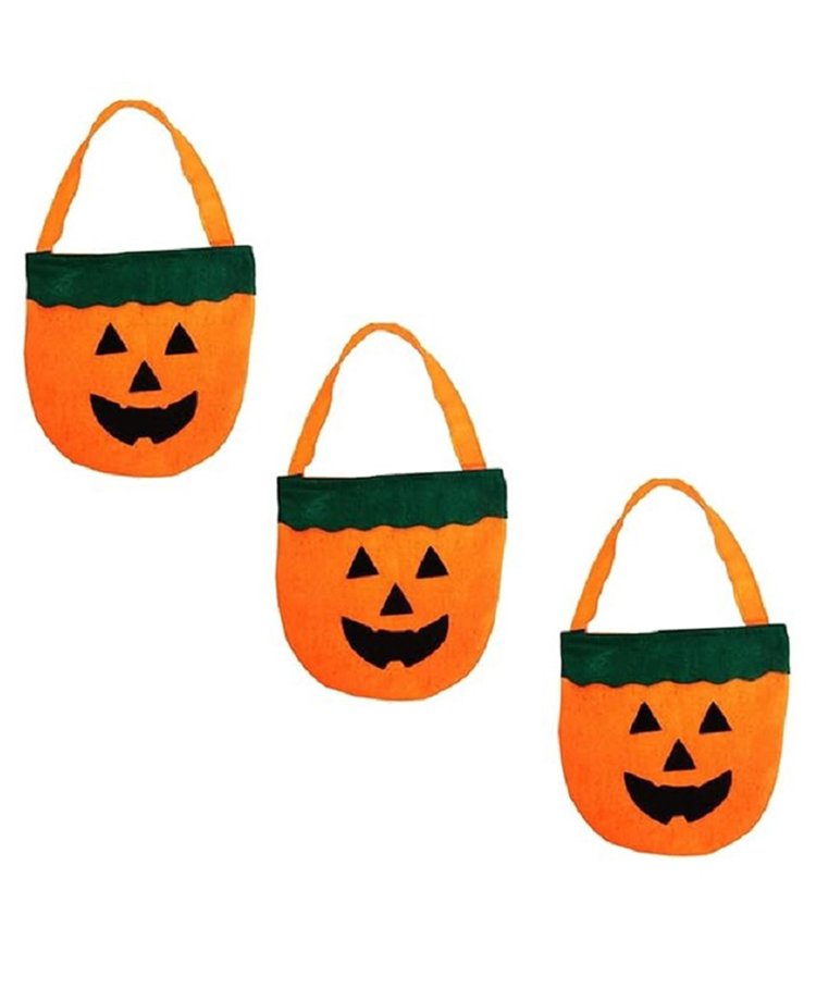 Kaku Fancy Dresses Pack Of 3 Halloween Theme Pumpkin Basket - Orange-image-47