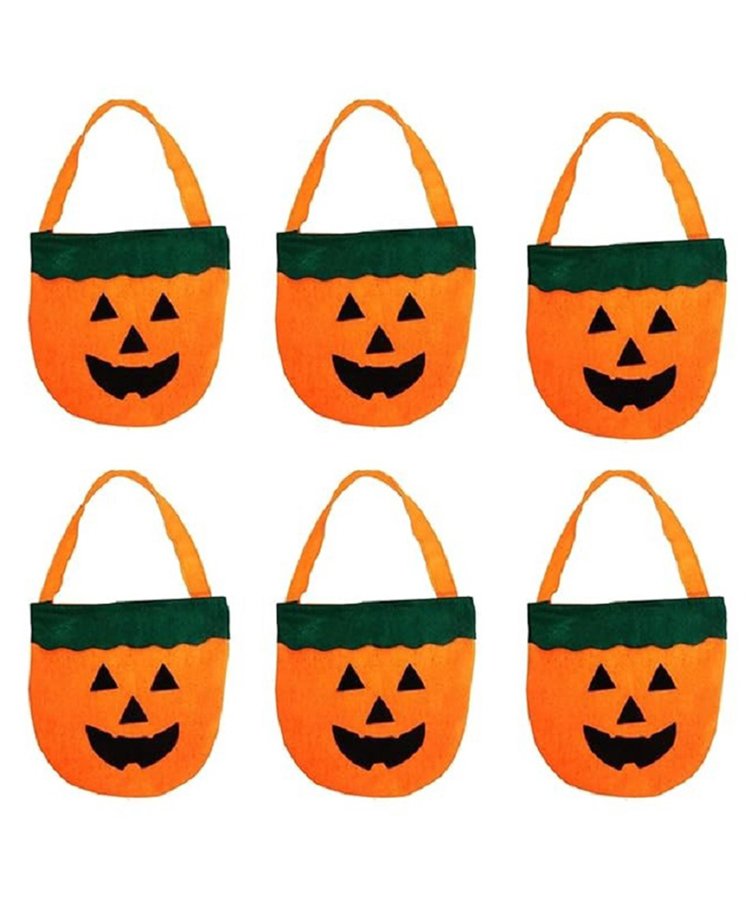 Kaku Fancy Dresses Pack Of 6 Halloween Theme Pumpkin Basket - Orange-image-48