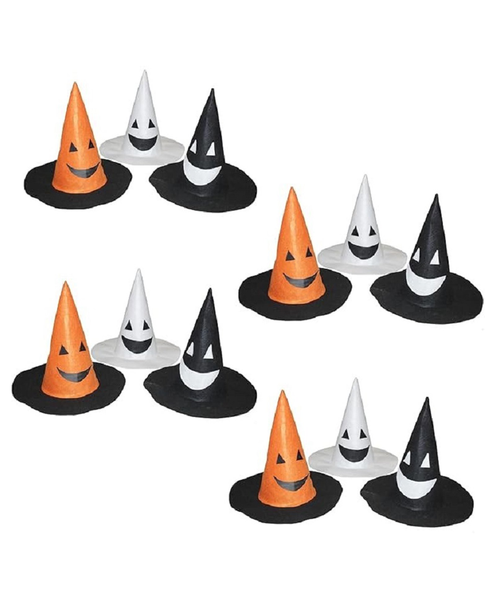 Kaku Fancy Dresses Halloween Theme Set of 12 Witch Hats - Multi Colour-image-35