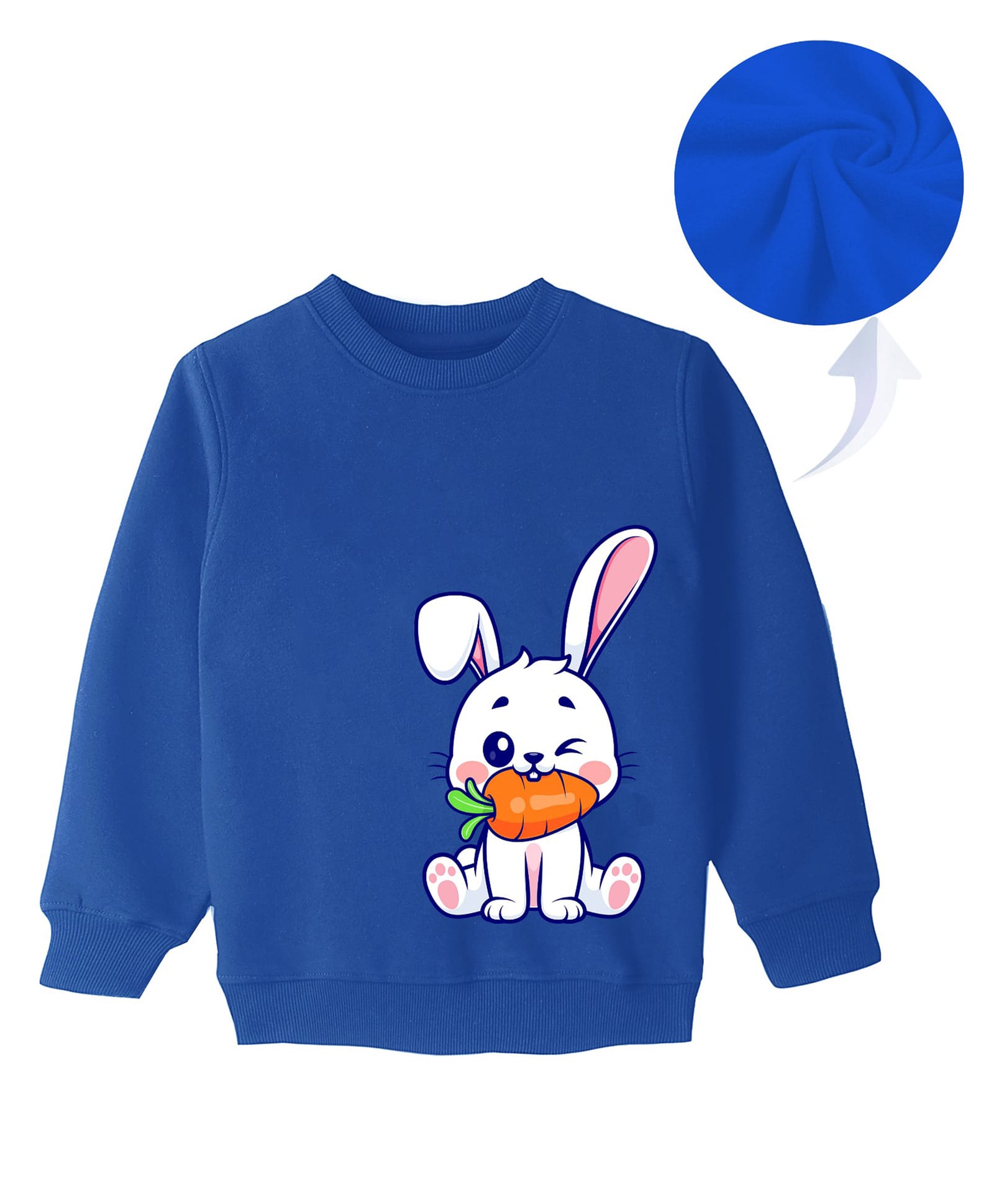 KAVEE Full Sleeves Rabbit Printed Sweatshirt - Royal Blue-picture-14