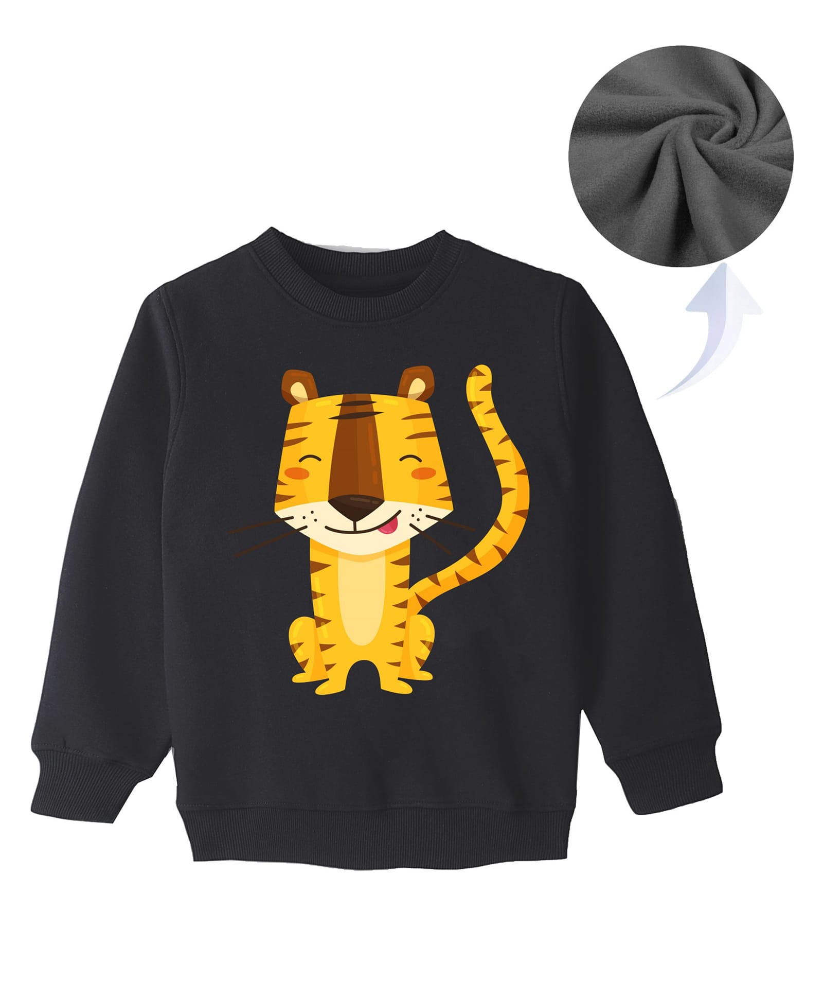 KAVEE Full Sleeves Tiger Printed Sweatshirt - Black-image-47