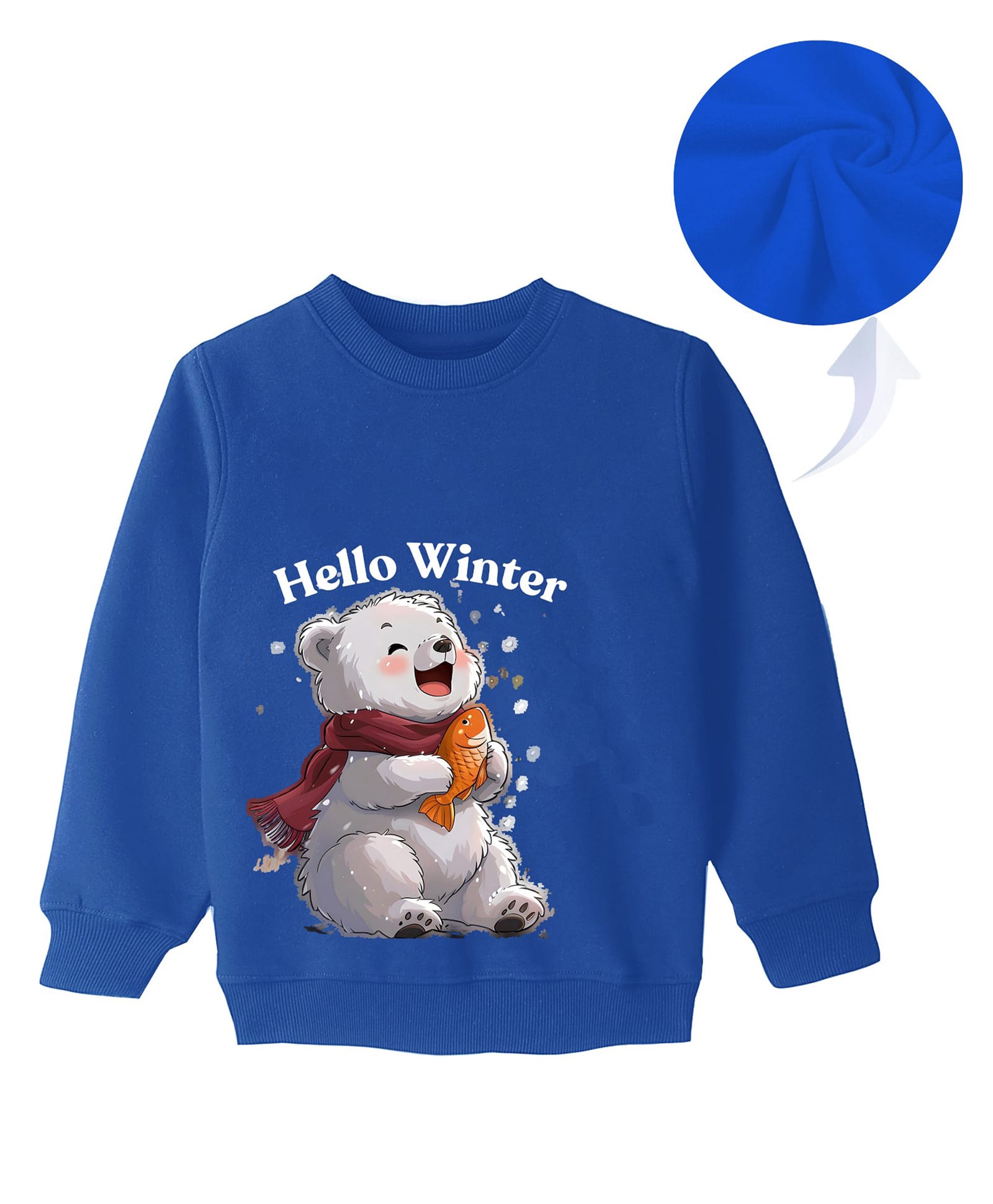 KAVEE Full Sleeves Bear Printed Sweatshirt - Royal Blue-picture-31