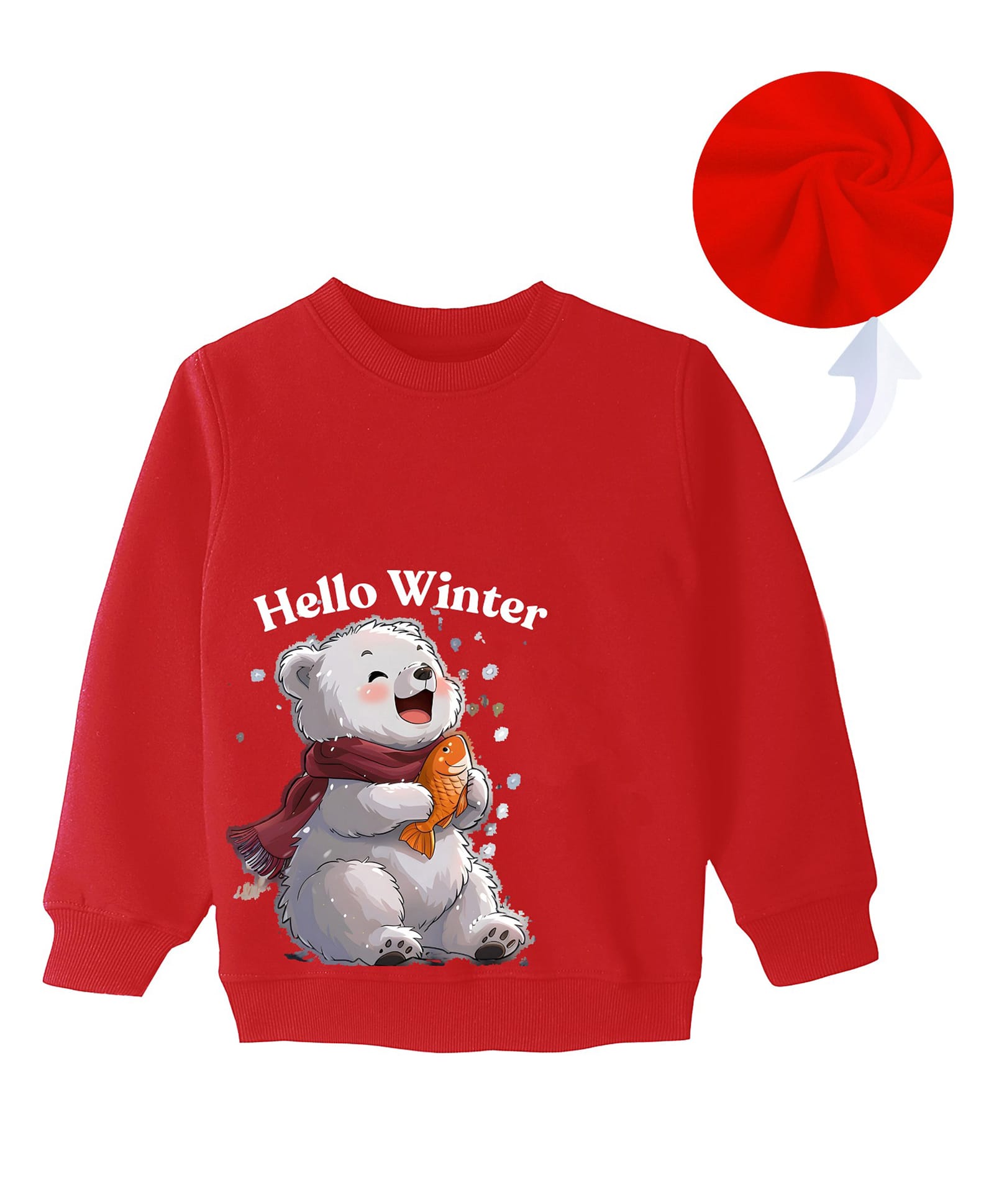 KAVEE Full Sleeves Bear Printed Sweatshirt - Red-picture-12