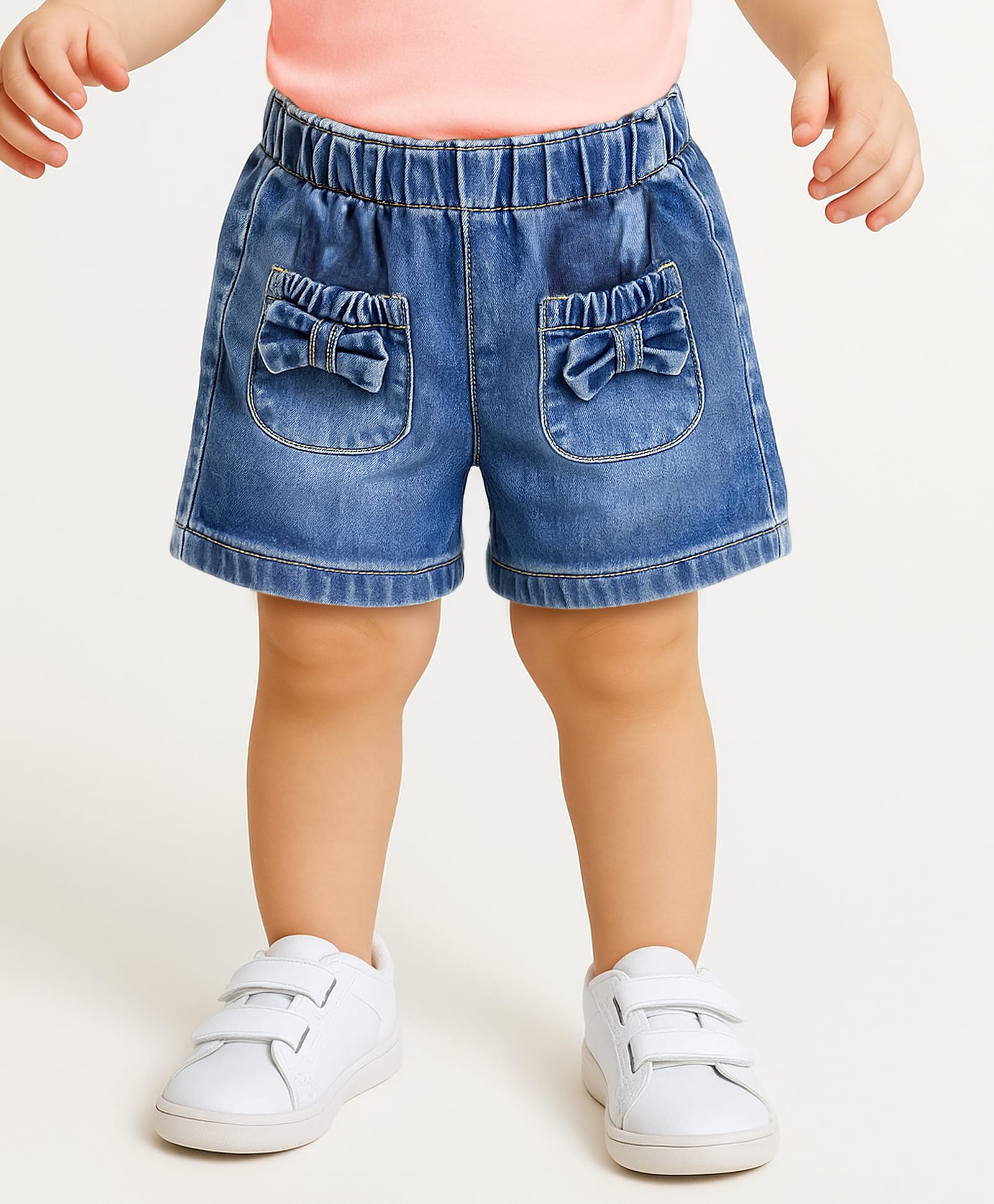 Babyoye Cotton Woven Shorts With Front & Back Pockets - Blue-picture-15