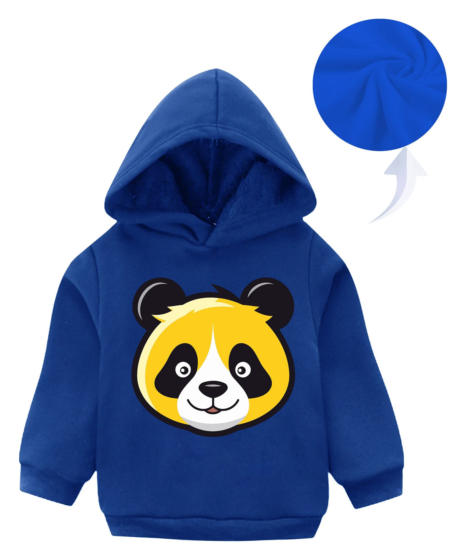 KAVEE Full Sleeves Panda Printed Hooded Sweatshirt - Blue-image-7