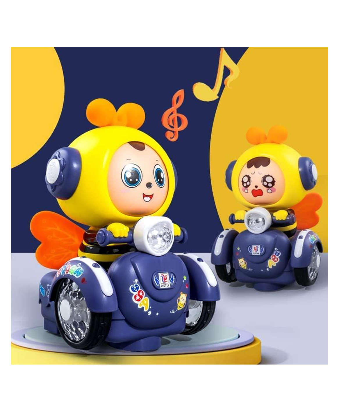 Sanjary  Face Changing Cartoon Bee Transform Expression LED Light Singing and Glow Electric Bee for kids color design may vary-image-34