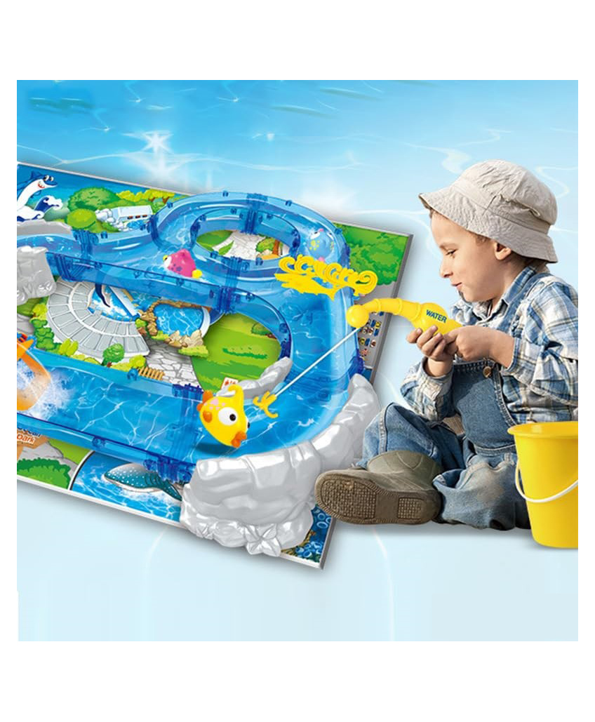 Sanjary Ocean Track Park 69Pcs New Water Fun Game Set Water Slide with Fish for Kids color design may vary-picture-22
