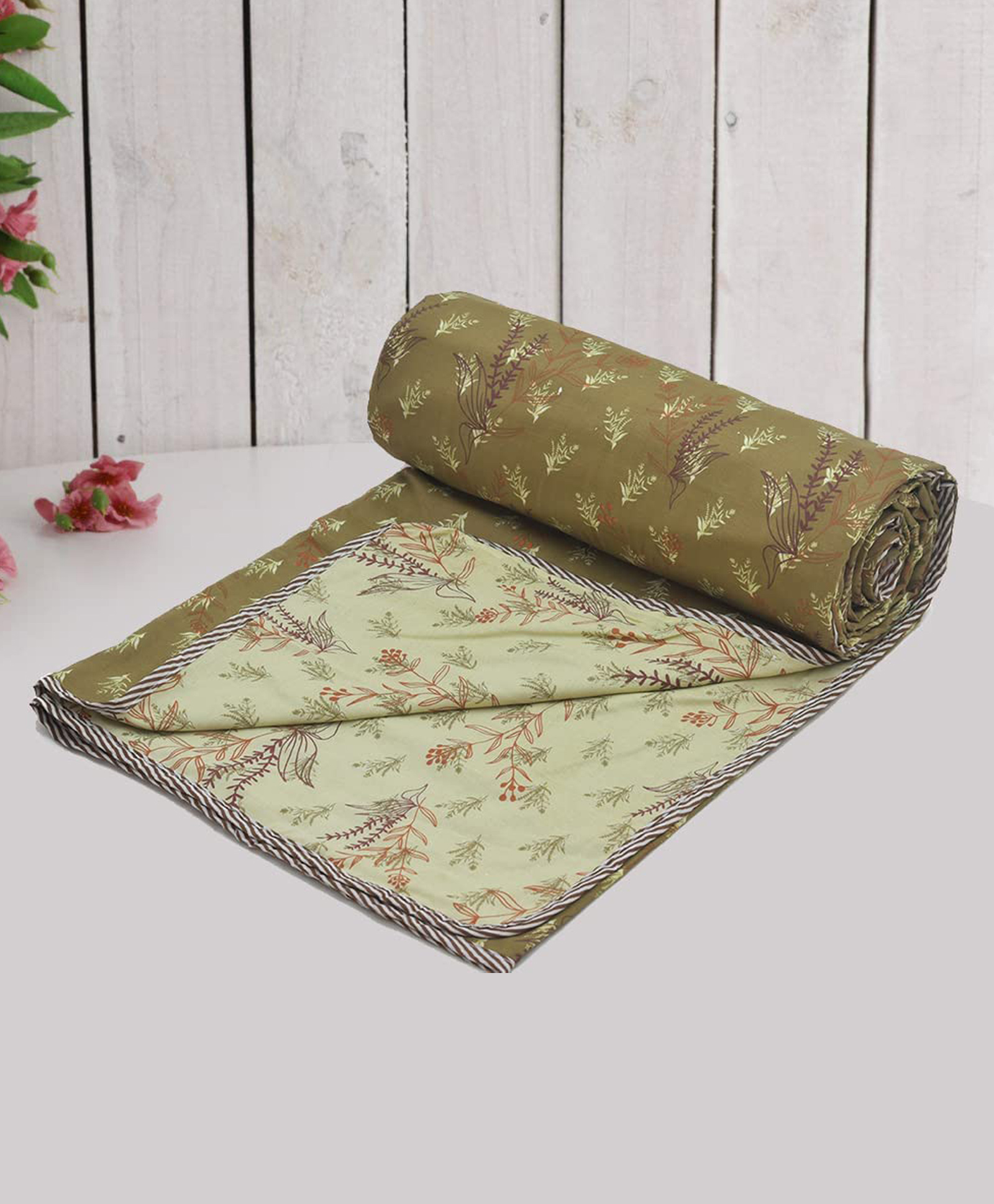 RRC Super Soft Cotton Reversible Single Dohar - Green-image-44