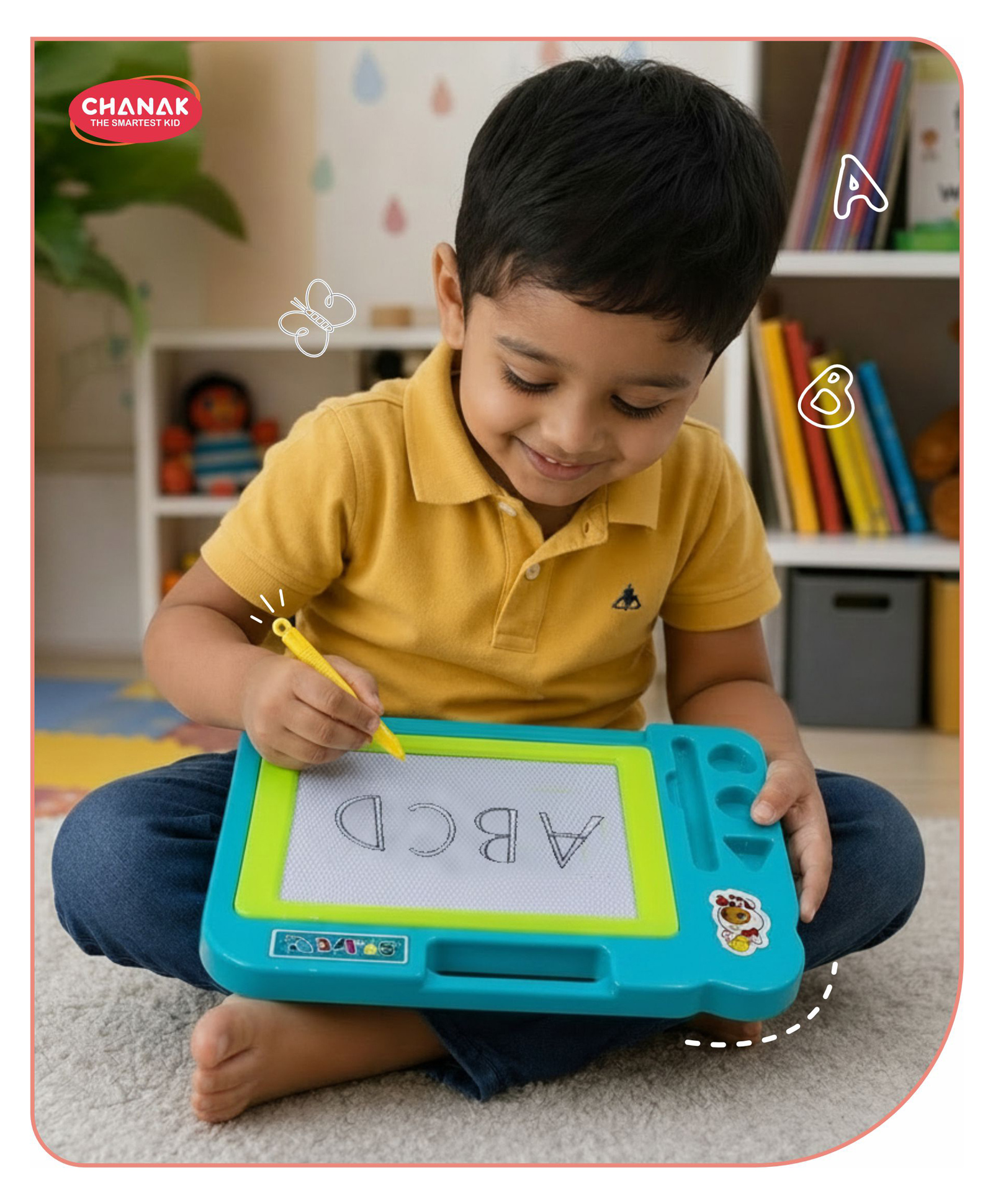 Aditi Toys Magnetic Slate Drawing Board for Learning Writing and DrawingIncludes Magnetic Pen and Stamps, Easy to Clean and Use for Kids Above 3 Years, BIS Approved (Sky Blue)-picture-11