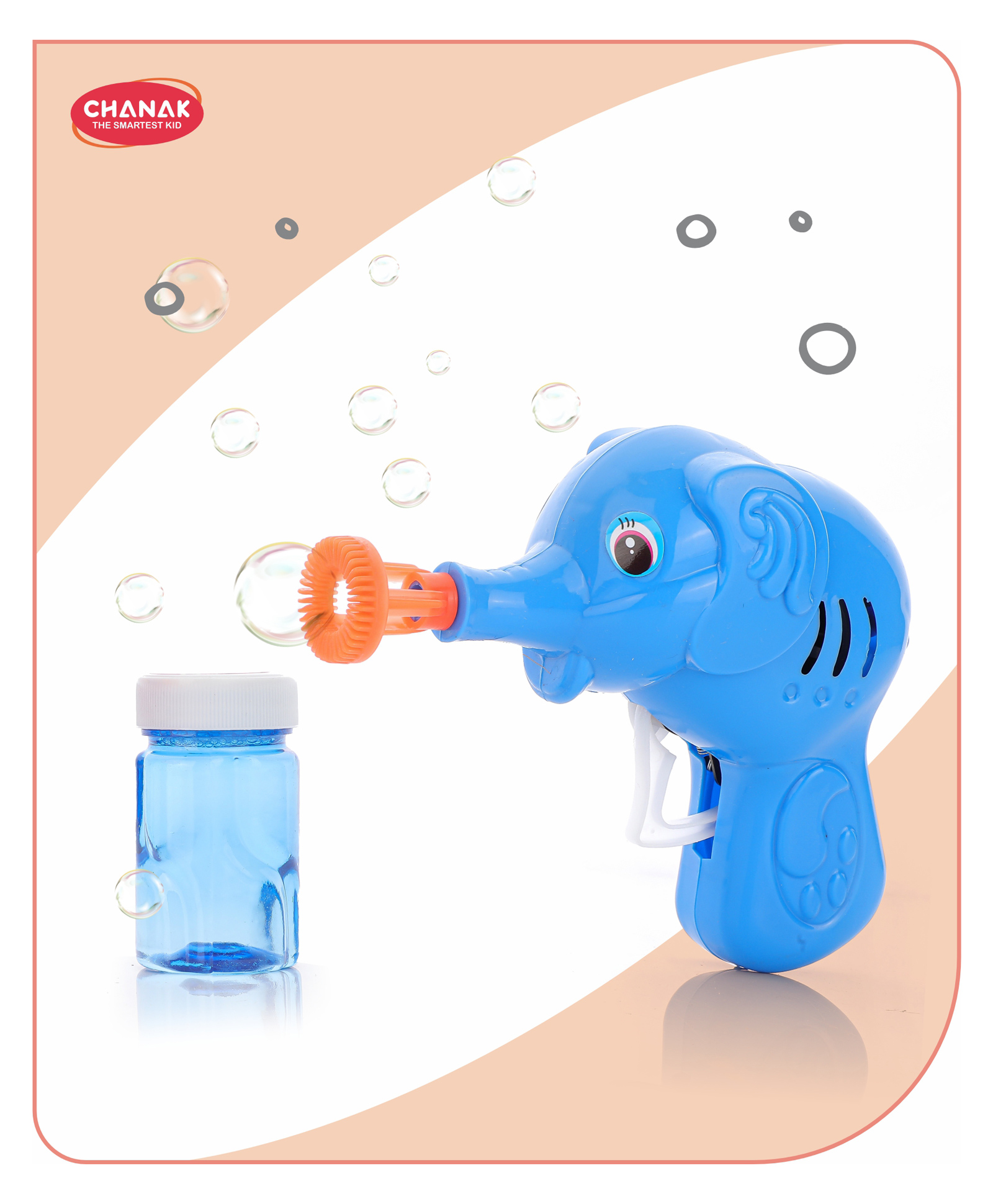 Aditi Toys Elephant Bubble Gun Toy for Kids with 100ml Bubble Liquid Bottle  Fun Bubble Maker (Blue)