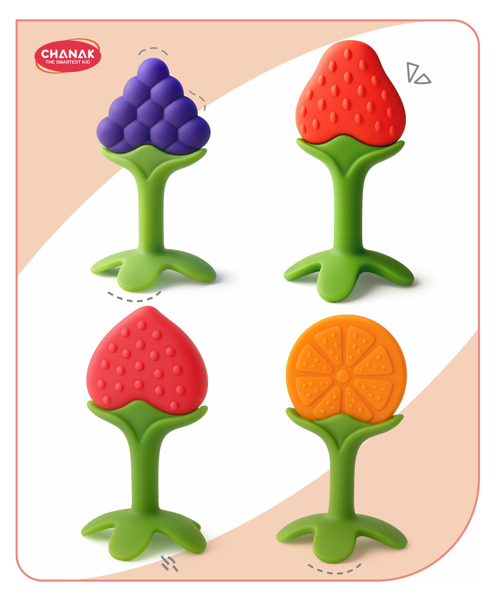 Aditi Toys Baby Silicone Teether  100% Food Grade, Non-Toxic, Latex-Free Teether for Toddlers Above 6 Months, BIS Approved (Orange, Red, Blue, Pink)-image-35