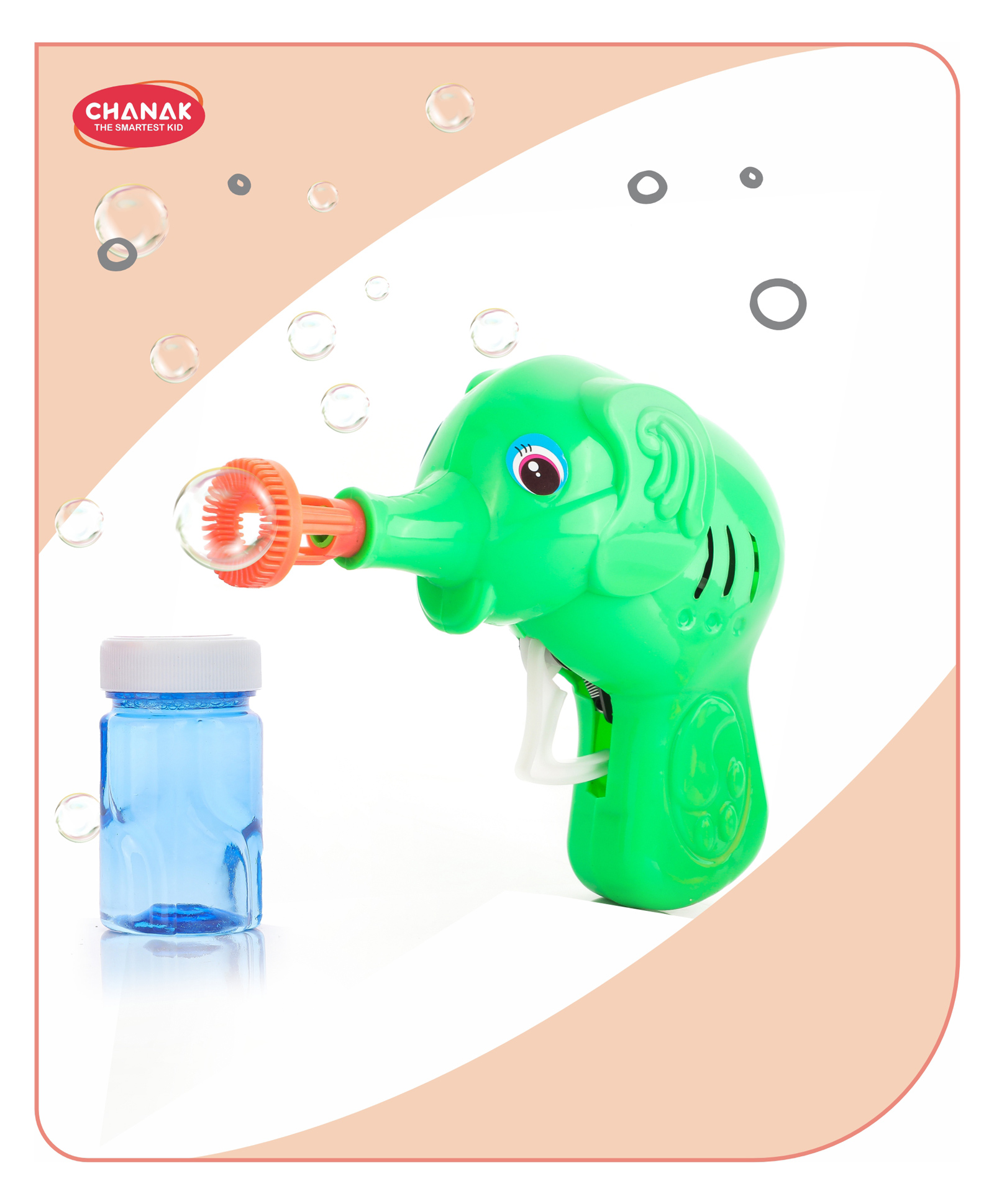 Aditi Toys Elephant Bubble Gun Toy for Kids with 100ml Bubble Liquid Bottle Fun Bubble Maker (Green)-picture-14