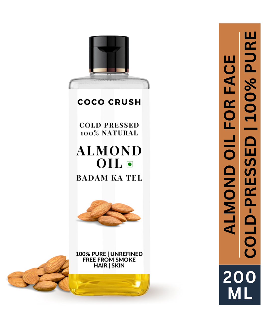 Coco Crush Cold-Pressed Virgin Almond Oil, 100% Pure, Organic, & Natural - 200 ml-image-15