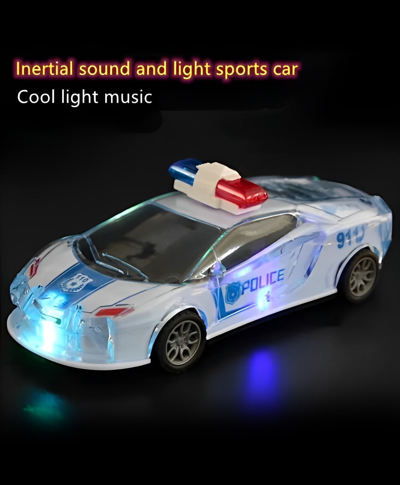 OPINA Friction Power Mechanism Police Car with Light, Music and Siren Sound Police 3D Car Police-picture-18