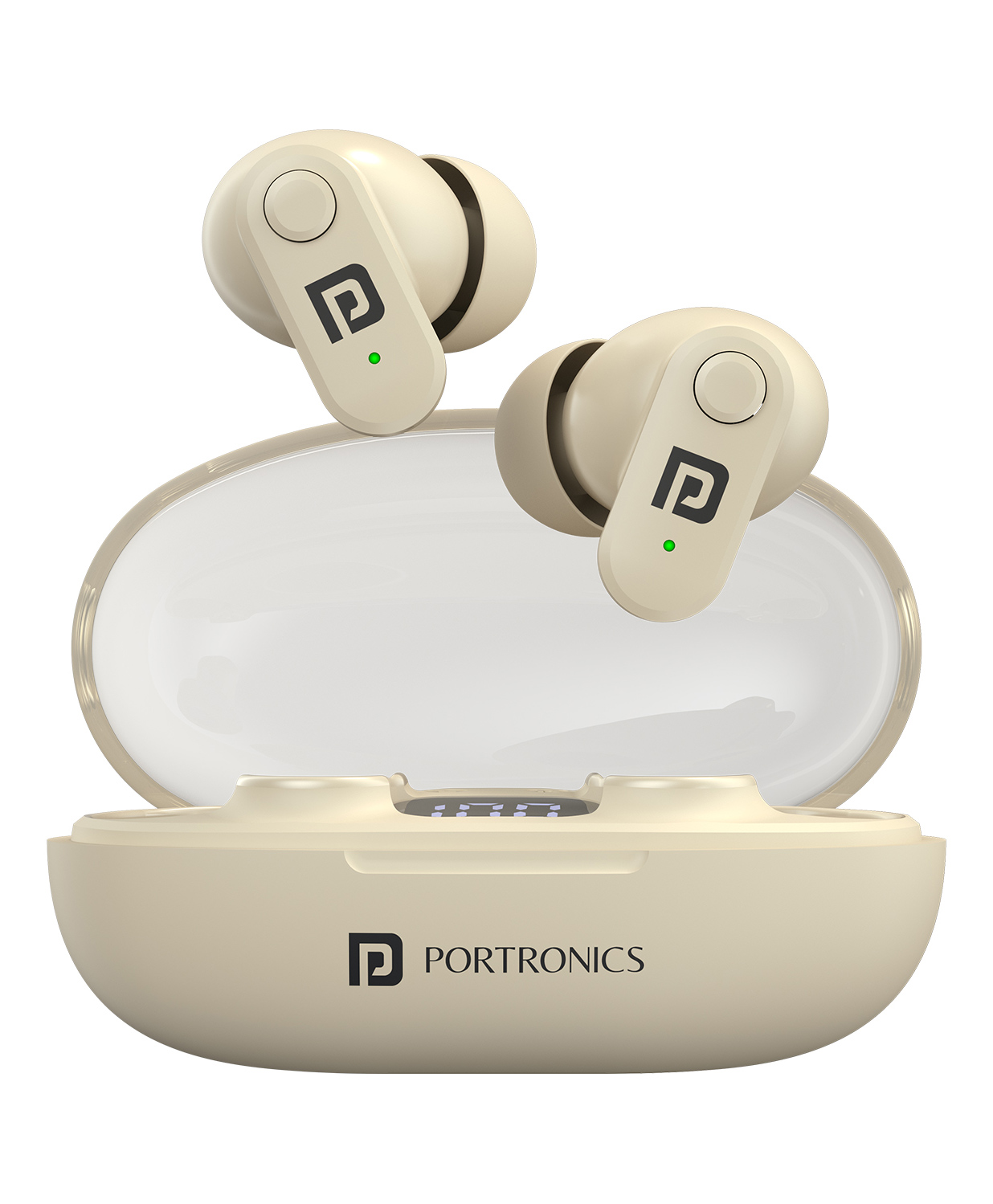 Portronics Harmonics Twins S16 In Ear Wireless TWS Earbuds with 24 Hrs Playtime, Clear Calls, Game & Music Mode, Low Latency, Bluetooth 5.3v, LED Display, Type C Fast Charging(Beige) POR-2216-image-25