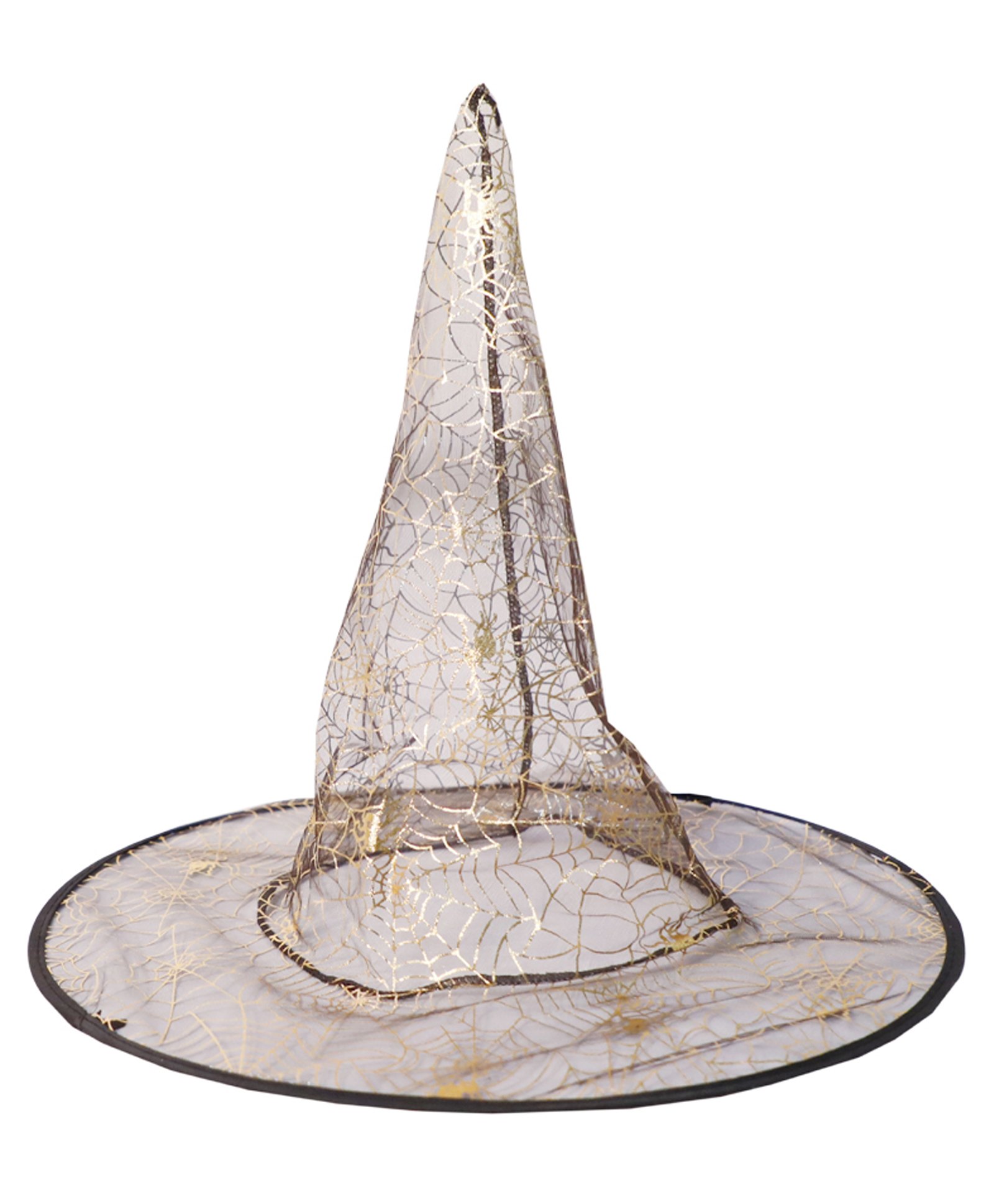Itsmycostume Halloween Theme Net Spider Web Foil Printed Veil Witch Costume Hat - Multi Colour-picture-11