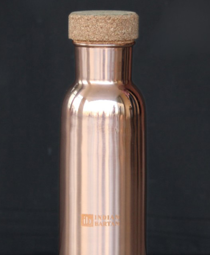 Indian Bartan Glossy Copper Straight Bottle-picture-9