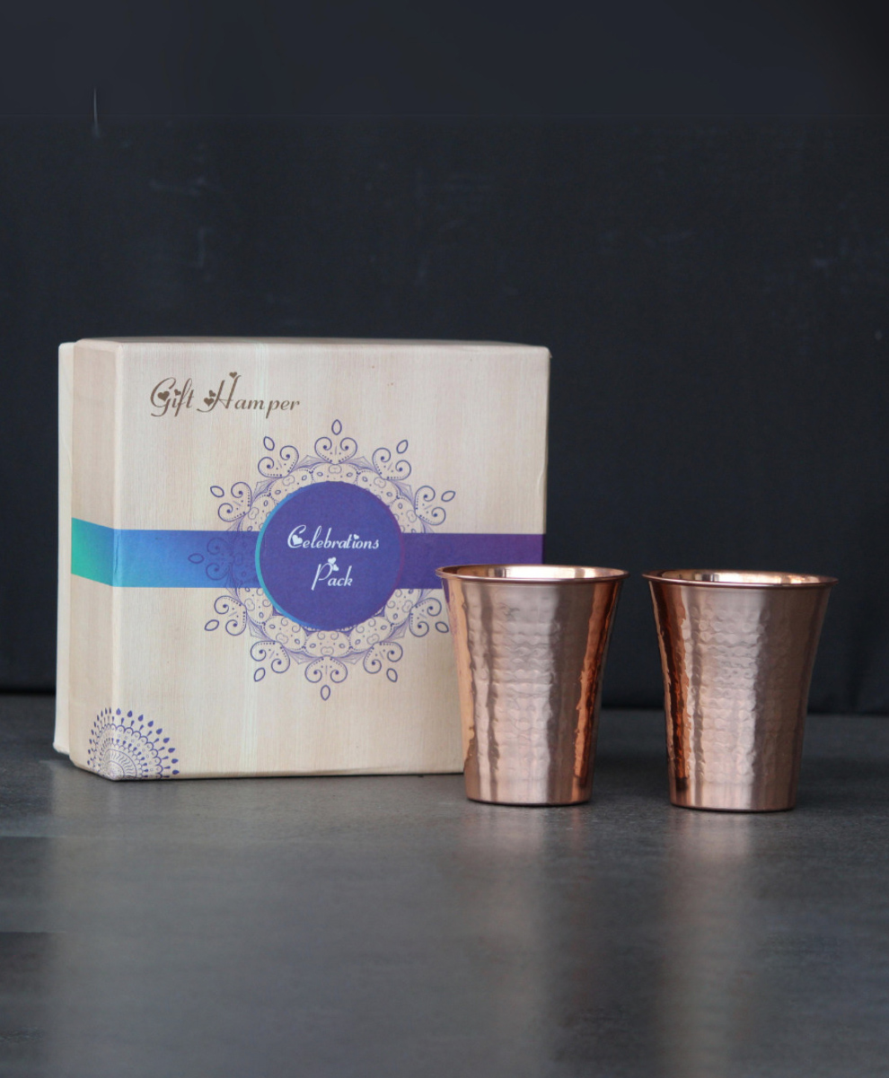 Indian Bartan Copper Glasses with Gift Box-picture-3