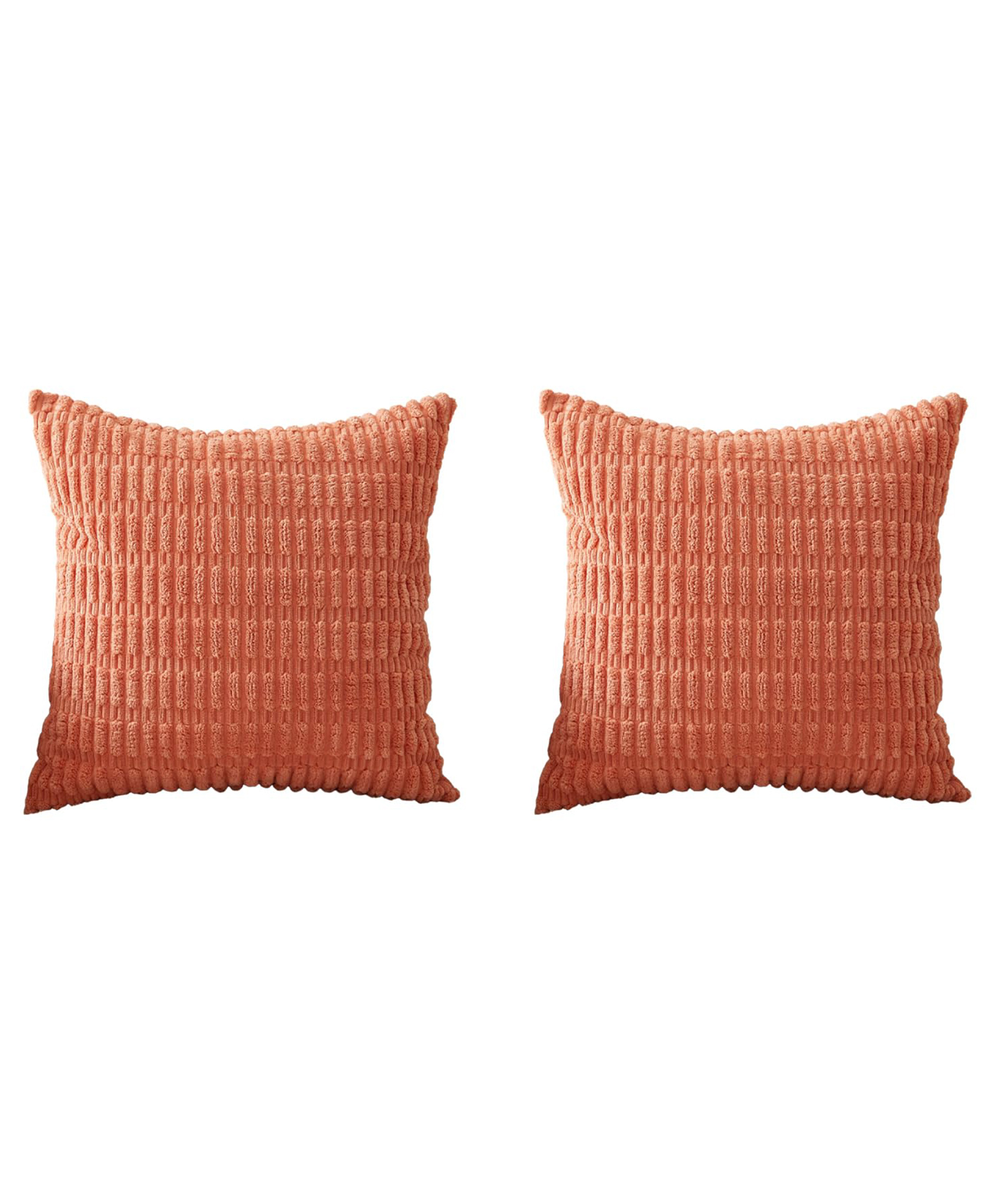 MOMISY Corduroy Cushion Throw Pillow Covers Pink 45 x 45cm, 18x18 inch (2, Orange)-picture-13