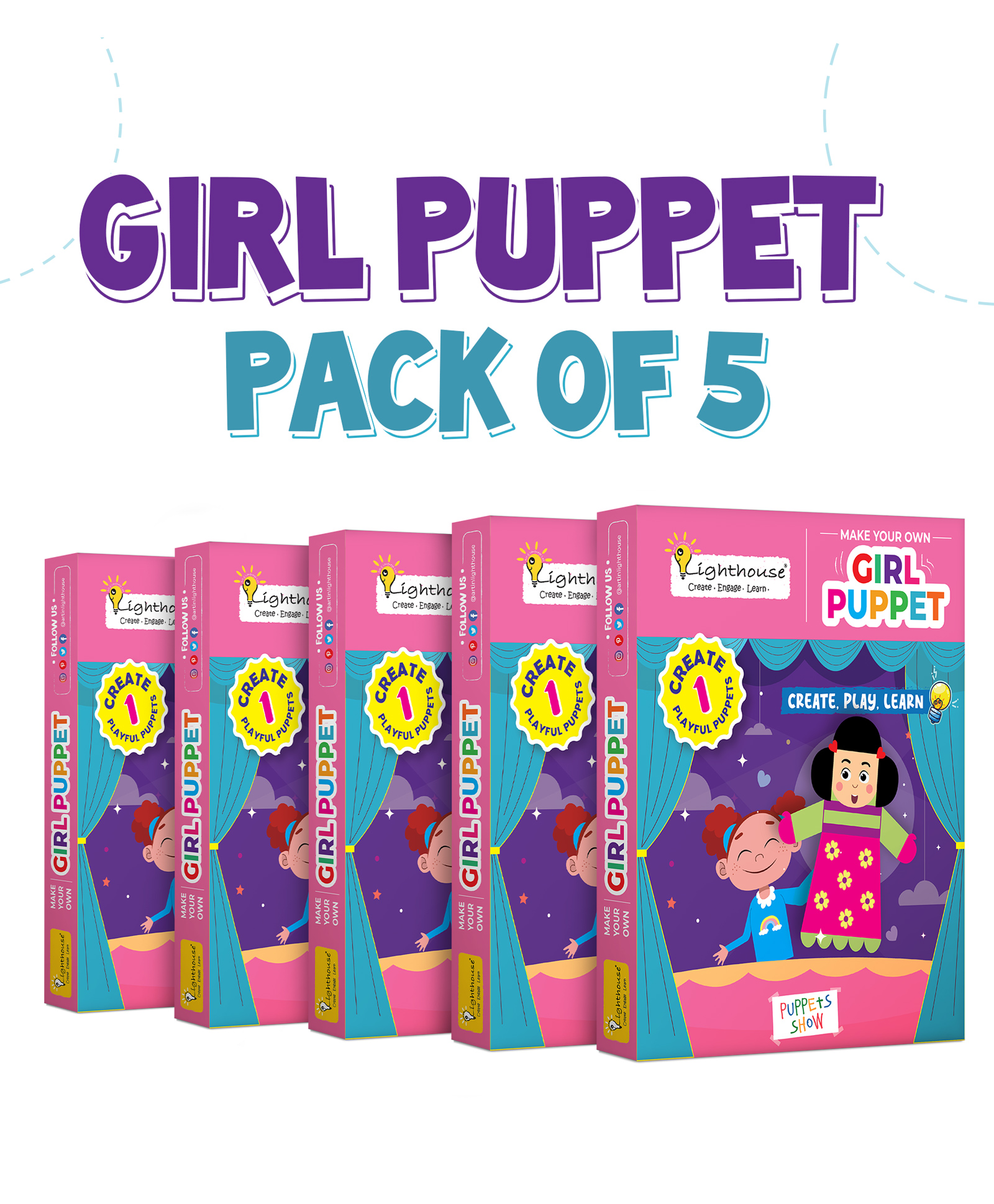Lighthouse - Make your own Girl Puppet: Pack of 5-picture-11