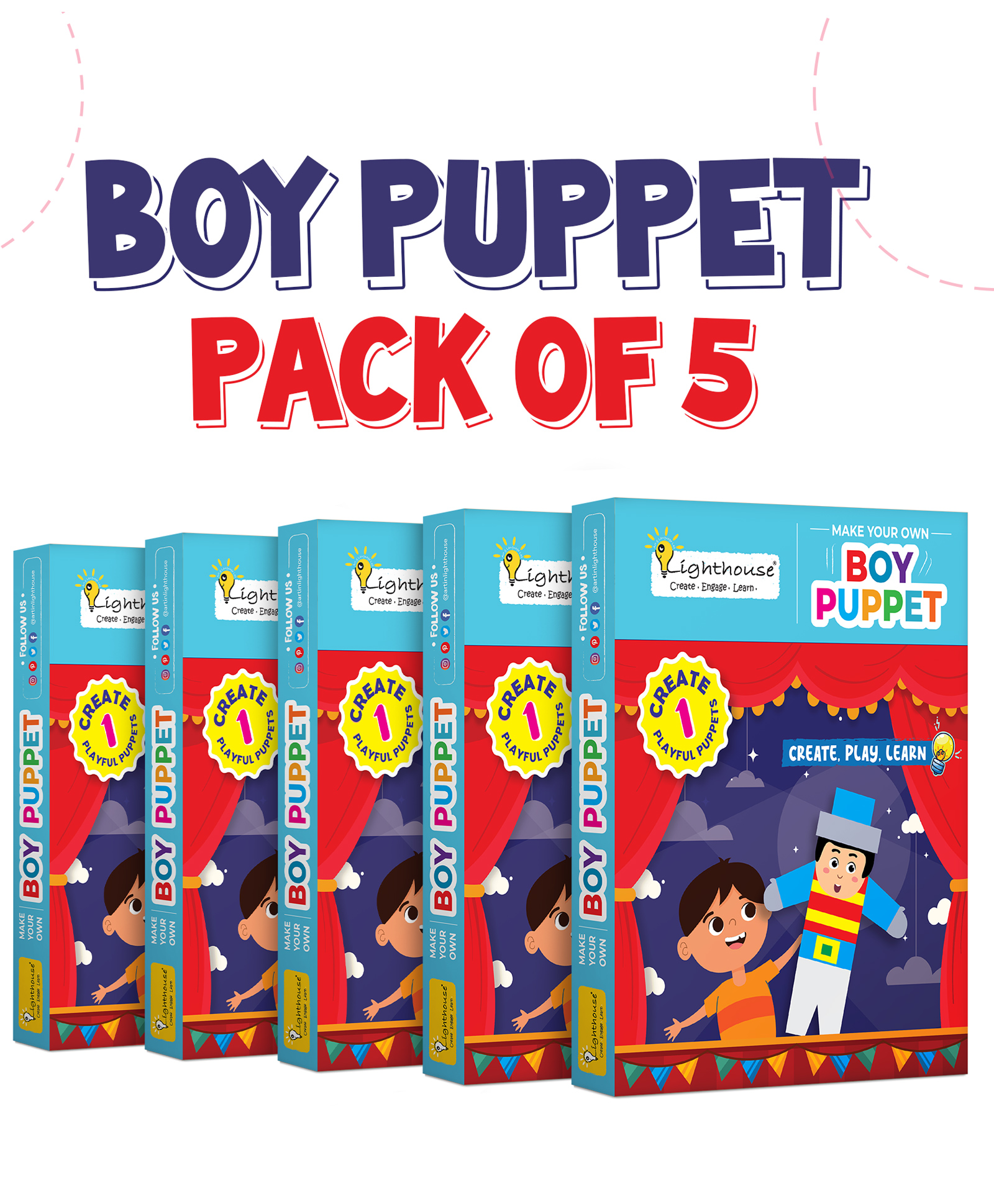 lighthouse Lighthouse- Make your own Boy Puppet: Pack of 5-picture-10