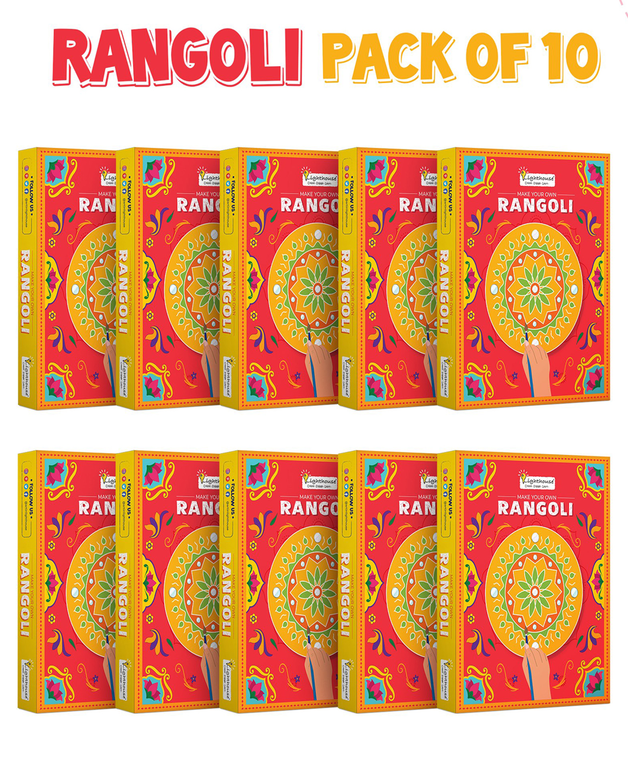 Lighthouse Make your own Rangoli - Pack of 10-picture-12