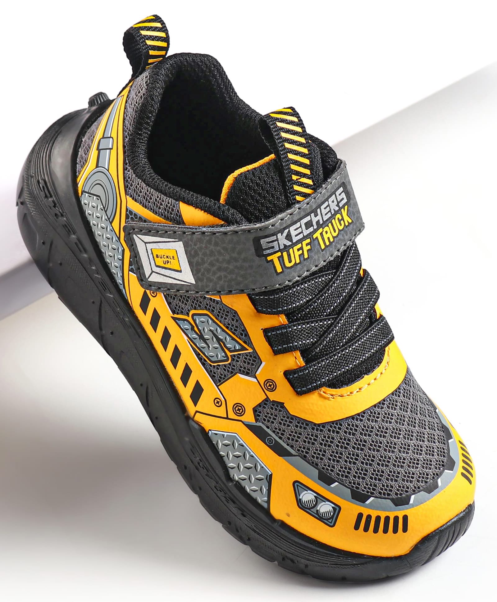 Skechers Tuff Truck Casual Shoes With Velcro Closure - Charcoal Grey & Yellow-picture-40