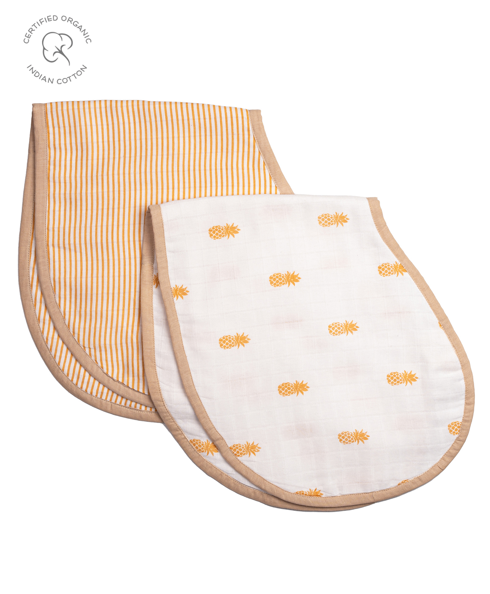 Masilo Organic Muslin Burp Cloth & Bib Pack of 2 Pineapple Paradise-picture-14
