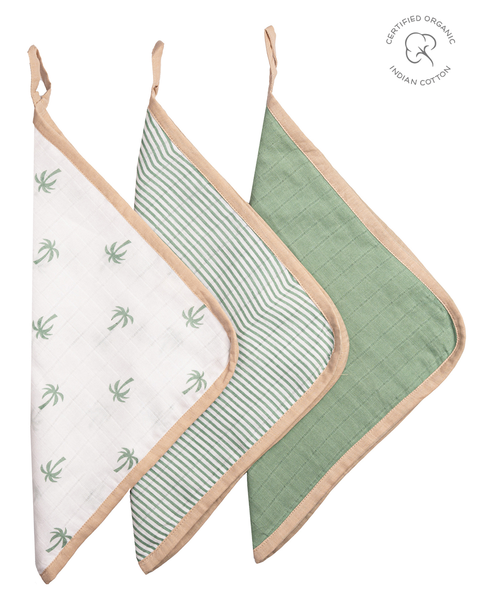 Masilo Organic Muslin Washcloths (Set of 3)  Plam Paradise-image-29