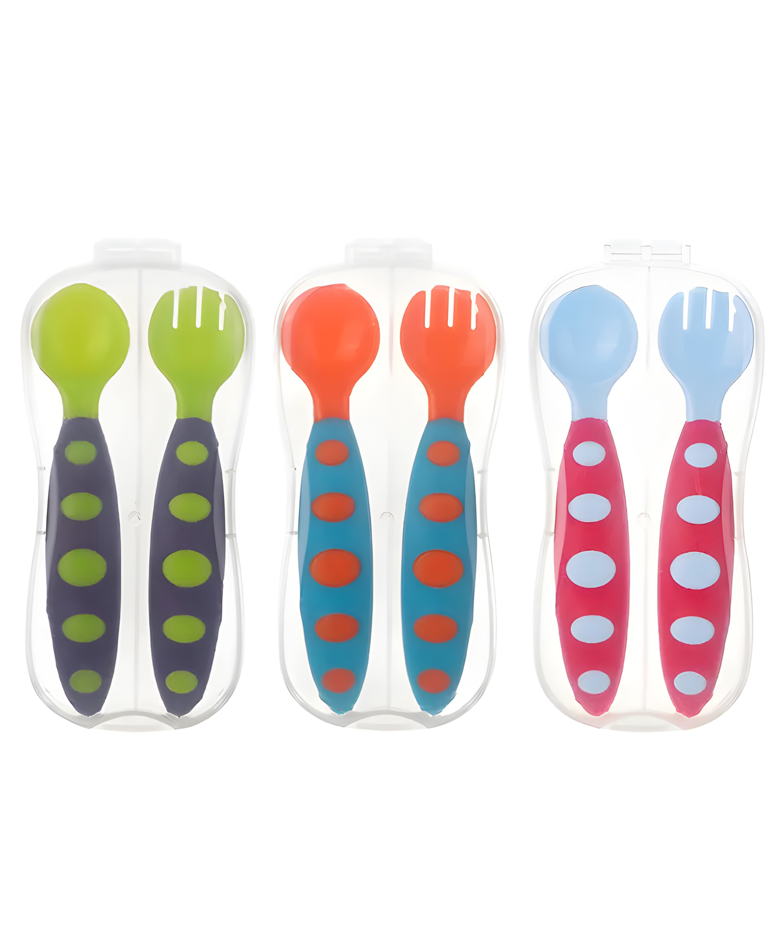 Cozy Vibes Children's Baby Silicone Spoon Fork Set Eating Training Rice Paste Spoon Feeding Tableware-Pack of 1-Color May Vary-image-9