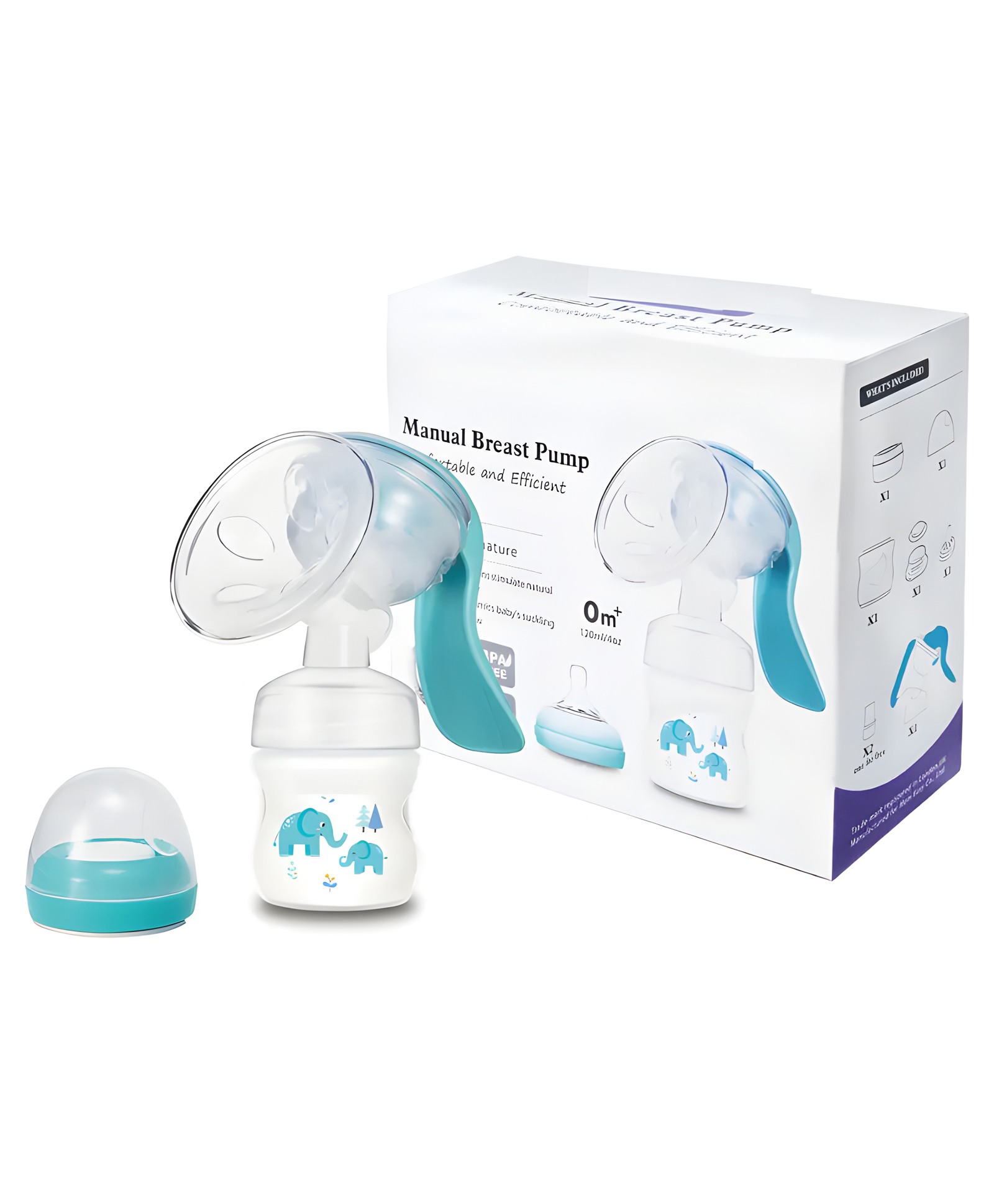 Cozy Vibes  Soft Silicone Cushions Manual Breast Pump with 120 ml Feeding Bottles Bpa Free Baby Breast Milk Pump-Pack of 1-Color May Vary kid's-image-26