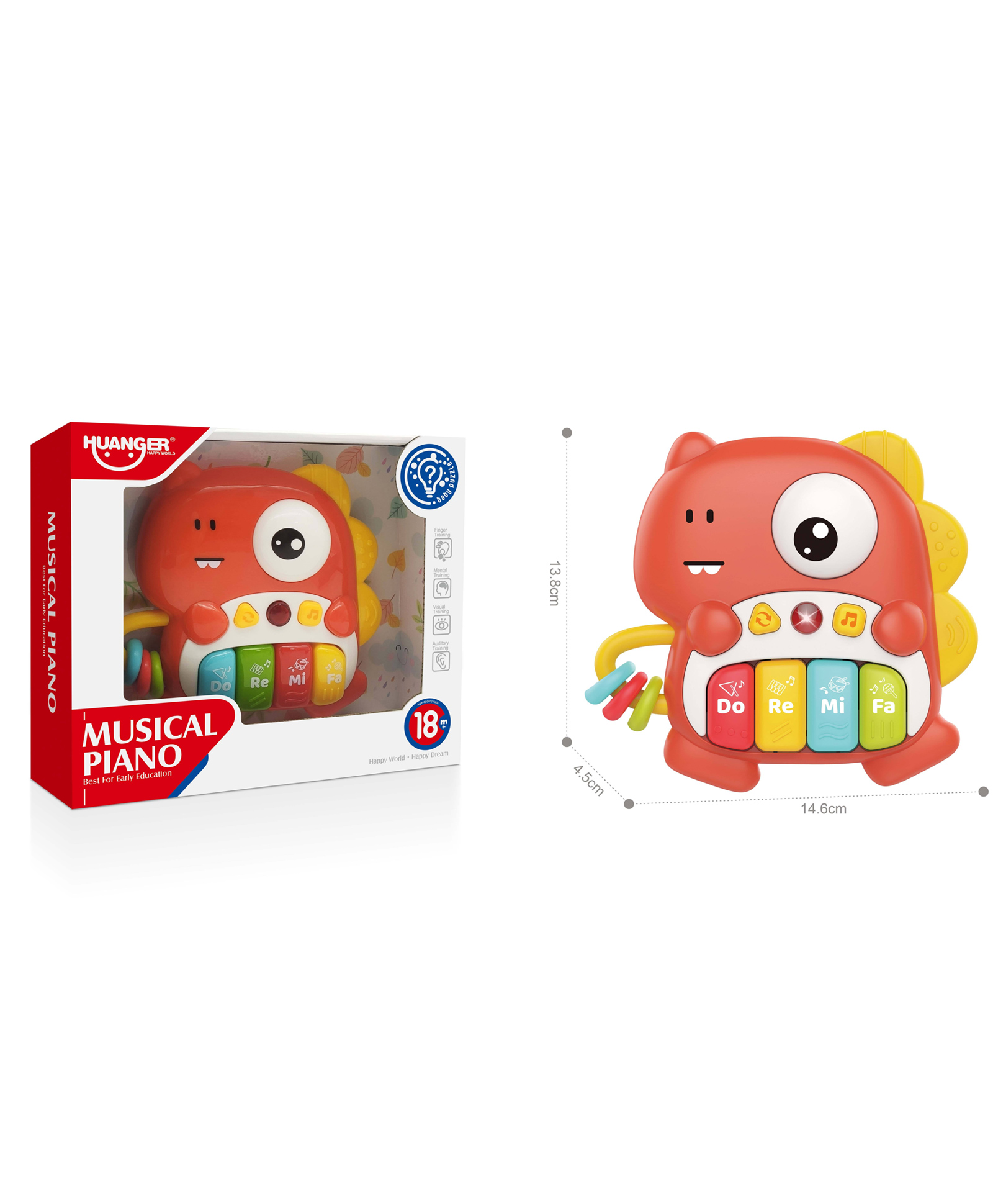 Sanjary Educational Cartoon Animal Musical Keyboard Toys Plastic Dinosaur Early Learning Piano Toys With Music Light color design may vary-image-23