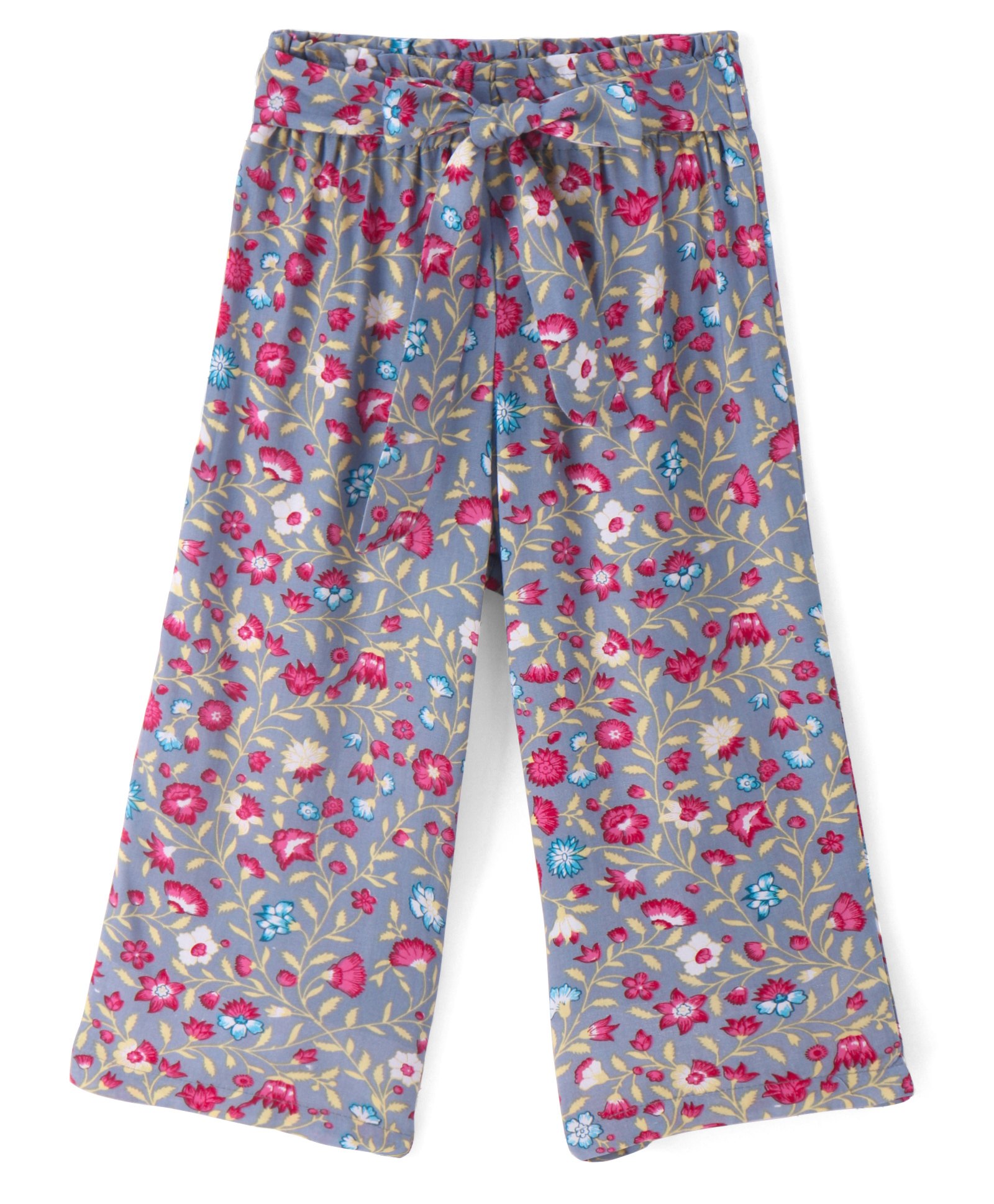 CrayonFlakes Floral Printed Belted Palazzo - Grey-picture-25