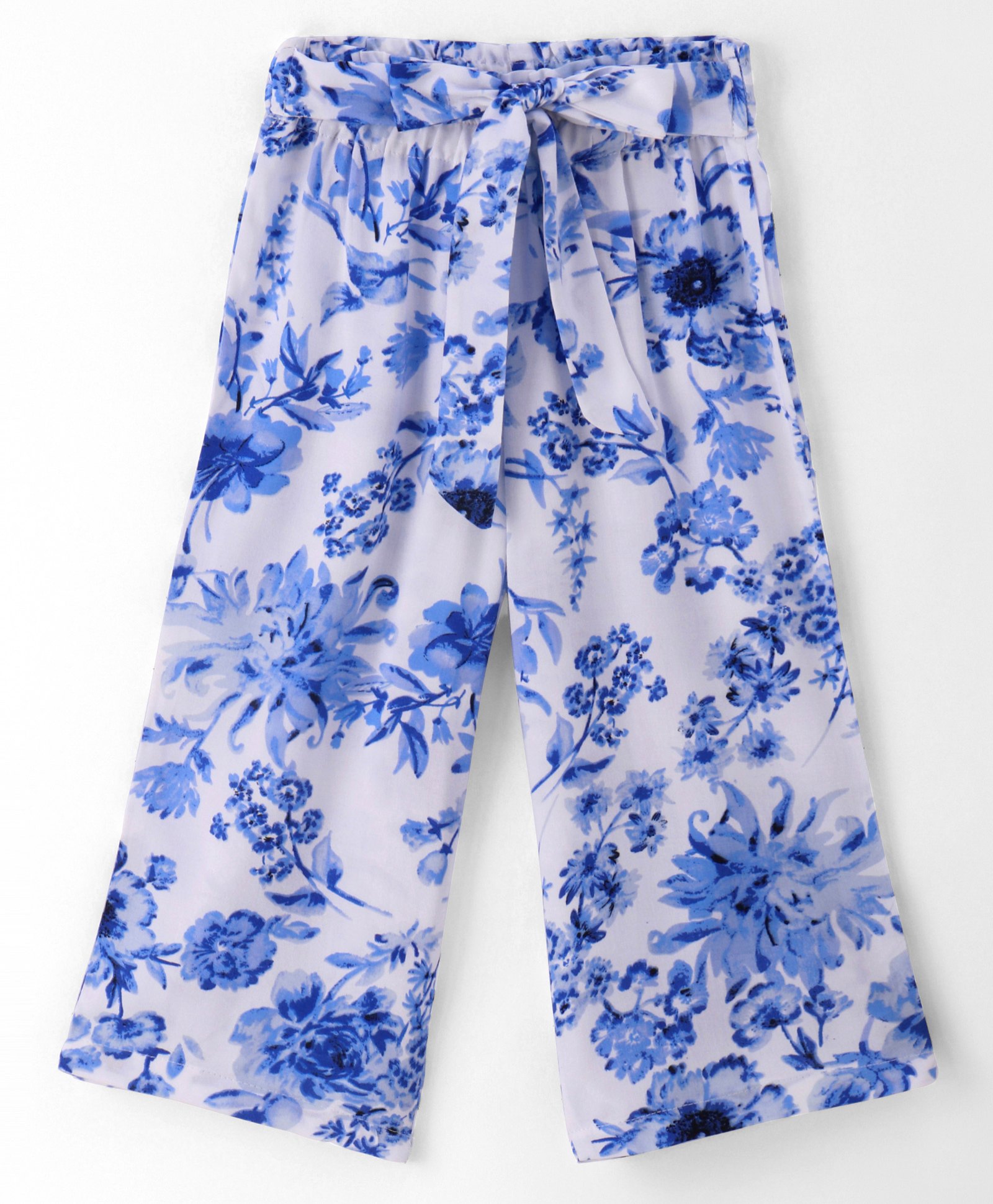 CrayonFlakes Floral Printed Belted Palazzo - Offwhite-picture-23