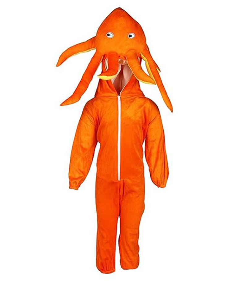 RAJ FANCY DRESSES Full Sleeves Octopus Animal Theme Costume Dress - Orange-image-27