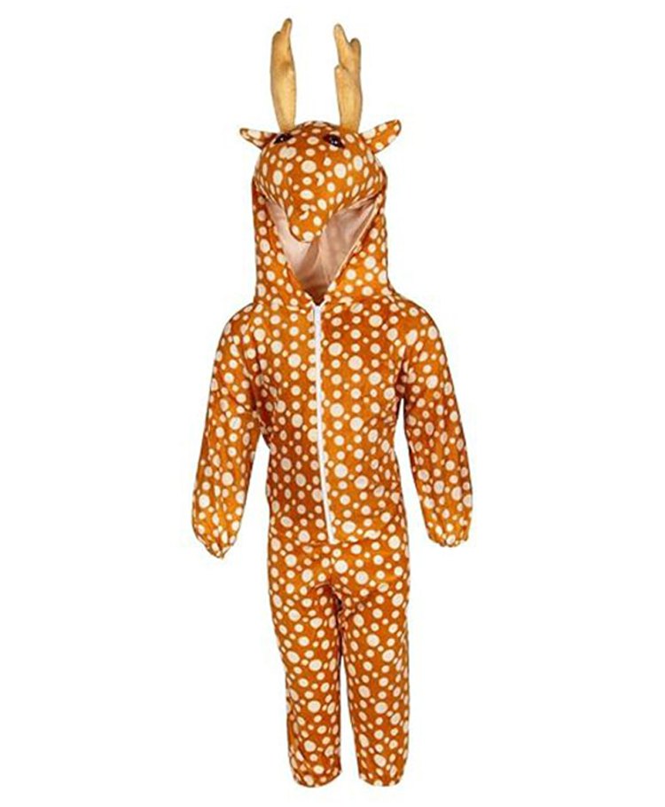 RAJ FANCY DRESSES Full Sleeves Deer Animal Theme Costume Dress - Brown-image-45
