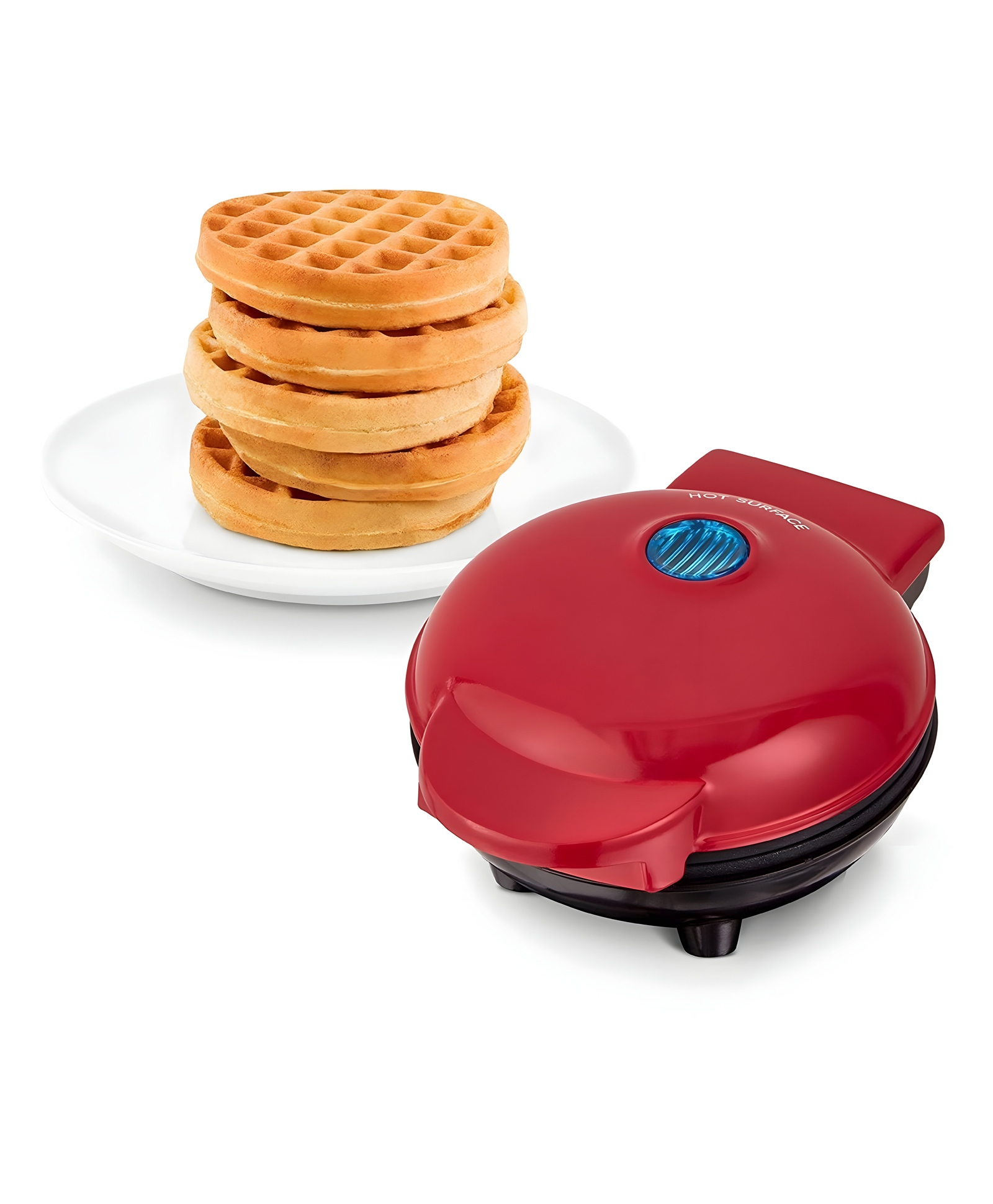 COZY VIBES 3 in 1 Mini Waffle Maker Machine 4 Inch- 350 Watts: Stainless Steel Non-Stick Electric Iron Machine for Individual Belgian Waffles, Pan Cakes, Small waffle Maker for Home-PACK OF 1-COLOR MAY VARY